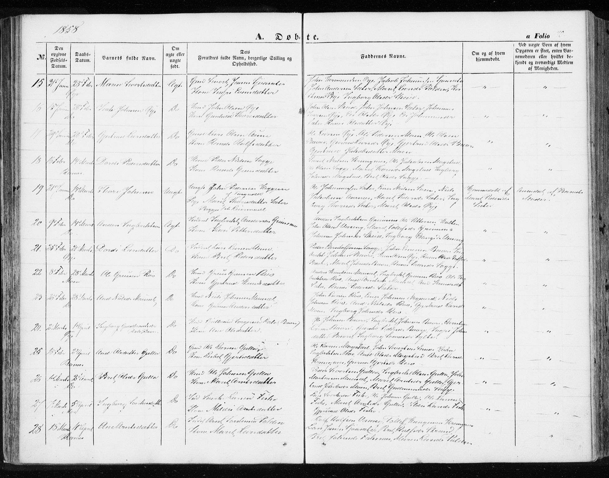 Ministerialprotokoller, klokkerbøker og fødselsregistre - Møre og Romsdal, AV/SAT-A-1454/595/L1044: Parish register (official) no. 595A06, 1852-1863, p. 70