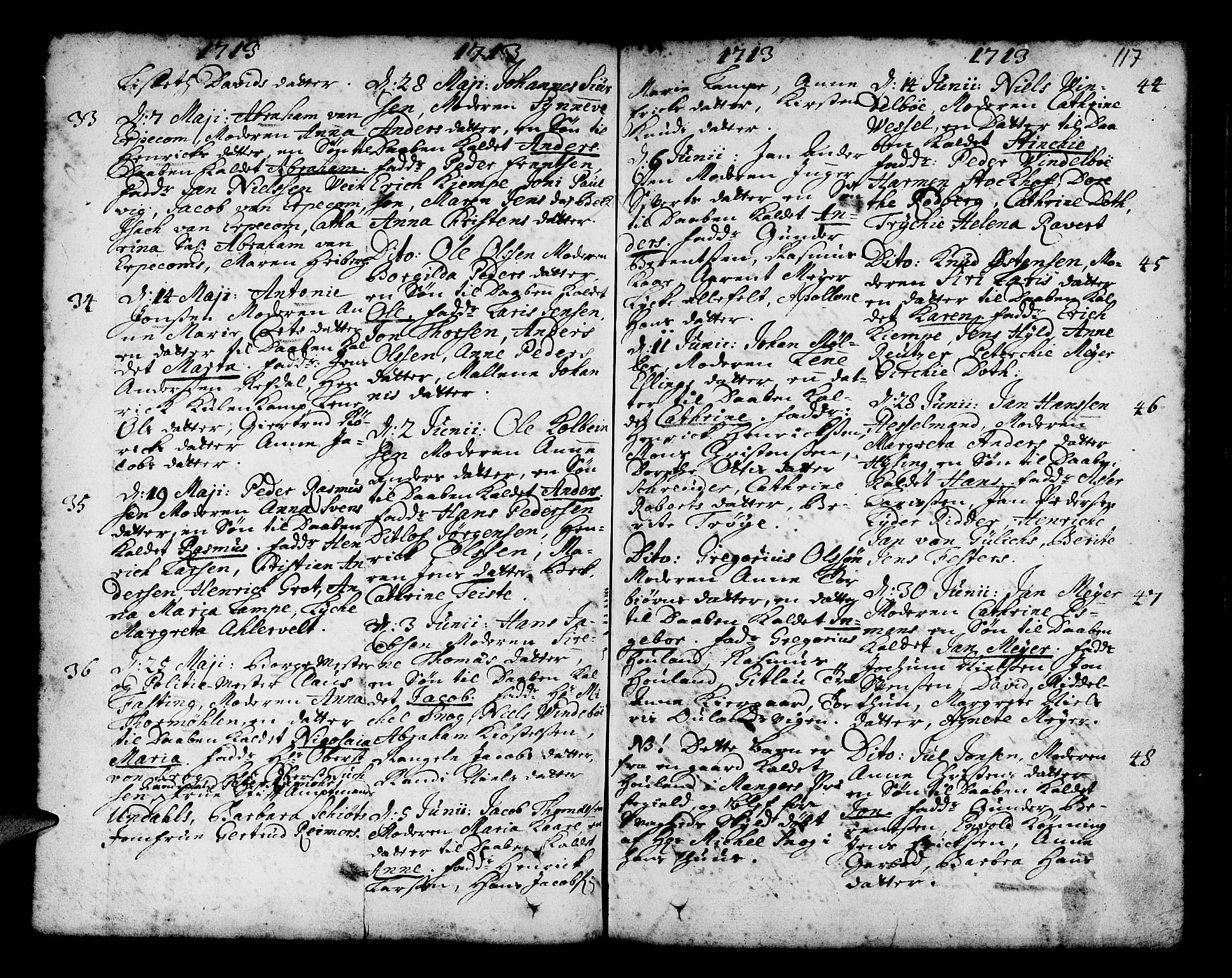 Nykirken Sokneprestembete, AV/SAB-A-77101/H/Haa/L0002: Parish register (official) no. A 2, 1700-1723, p. 117