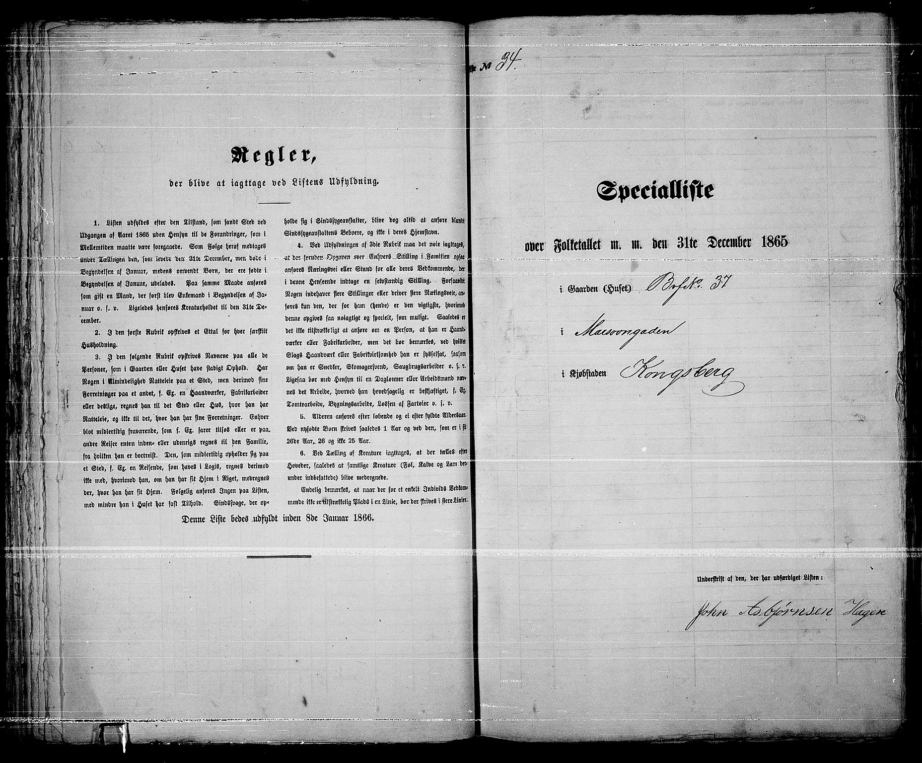 RA, 1865 census for Kongsberg/Kongsberg, 1865, p. 77