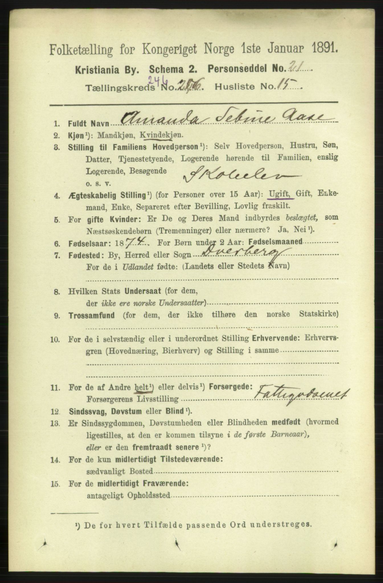 RA, 1891 census for 0301 Kristiania, 1891, p. 150351