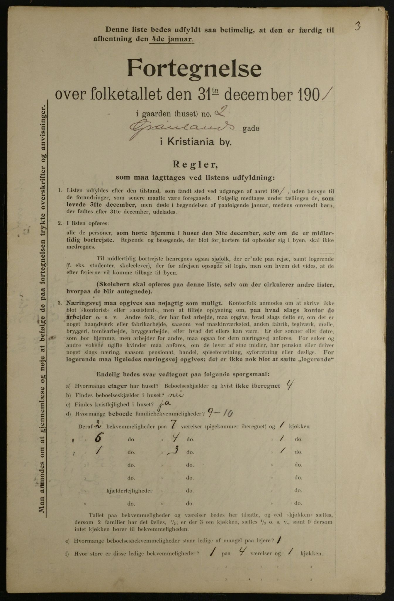 OBA, Municipal Census 1901 for Kristiania, 1901, p. 5039