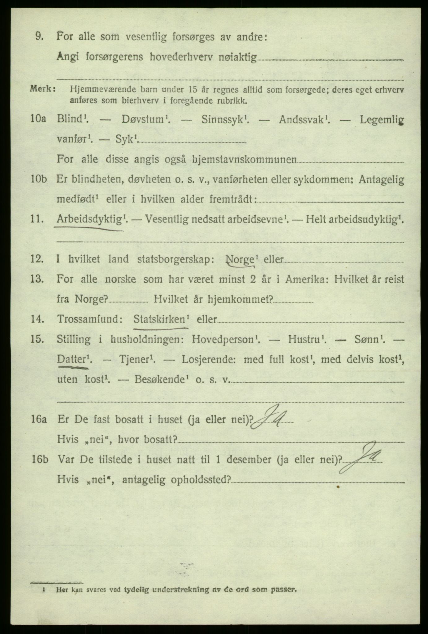 SAB, 1920 census for Solund, 1920, p. 3239