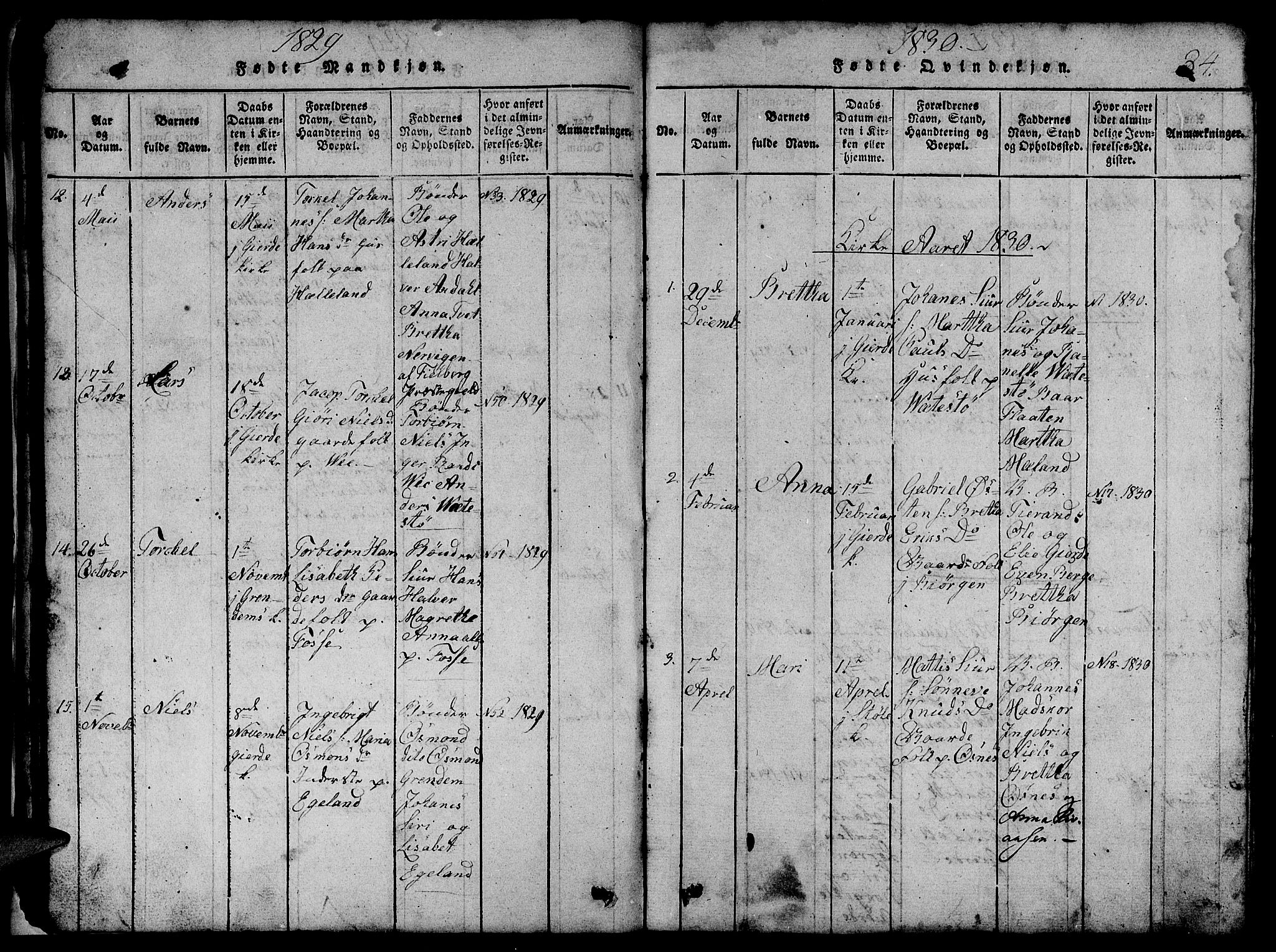 Etne sokneprestembete, SAB/A-75001/H/Hab: Parish register (copy) no. B 1, 1815-1850, p. 34