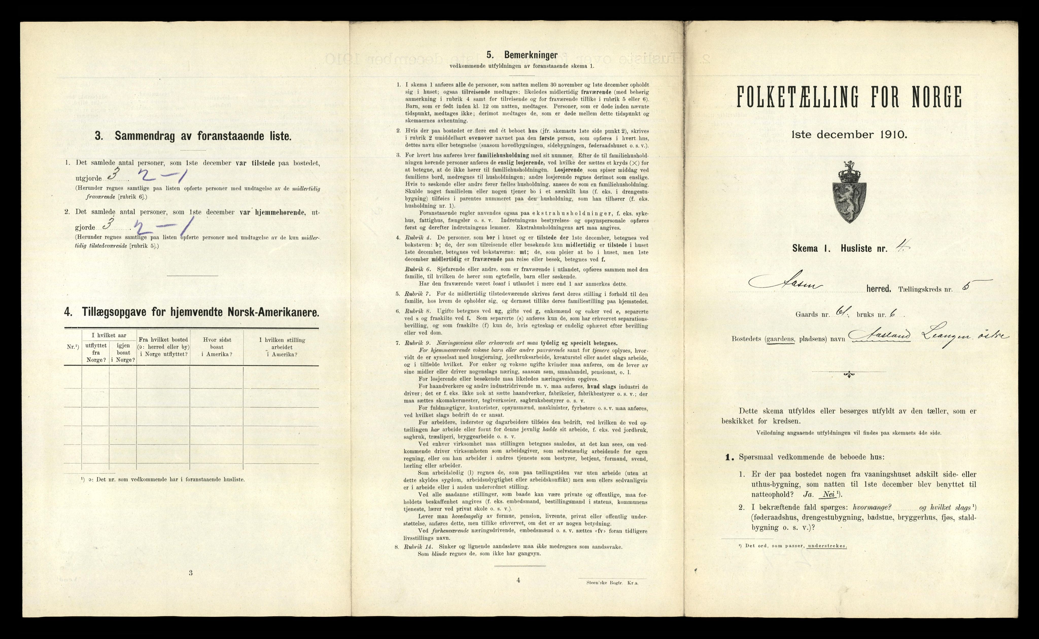 RA, 1910 census for Åsen, 1910, p. 602