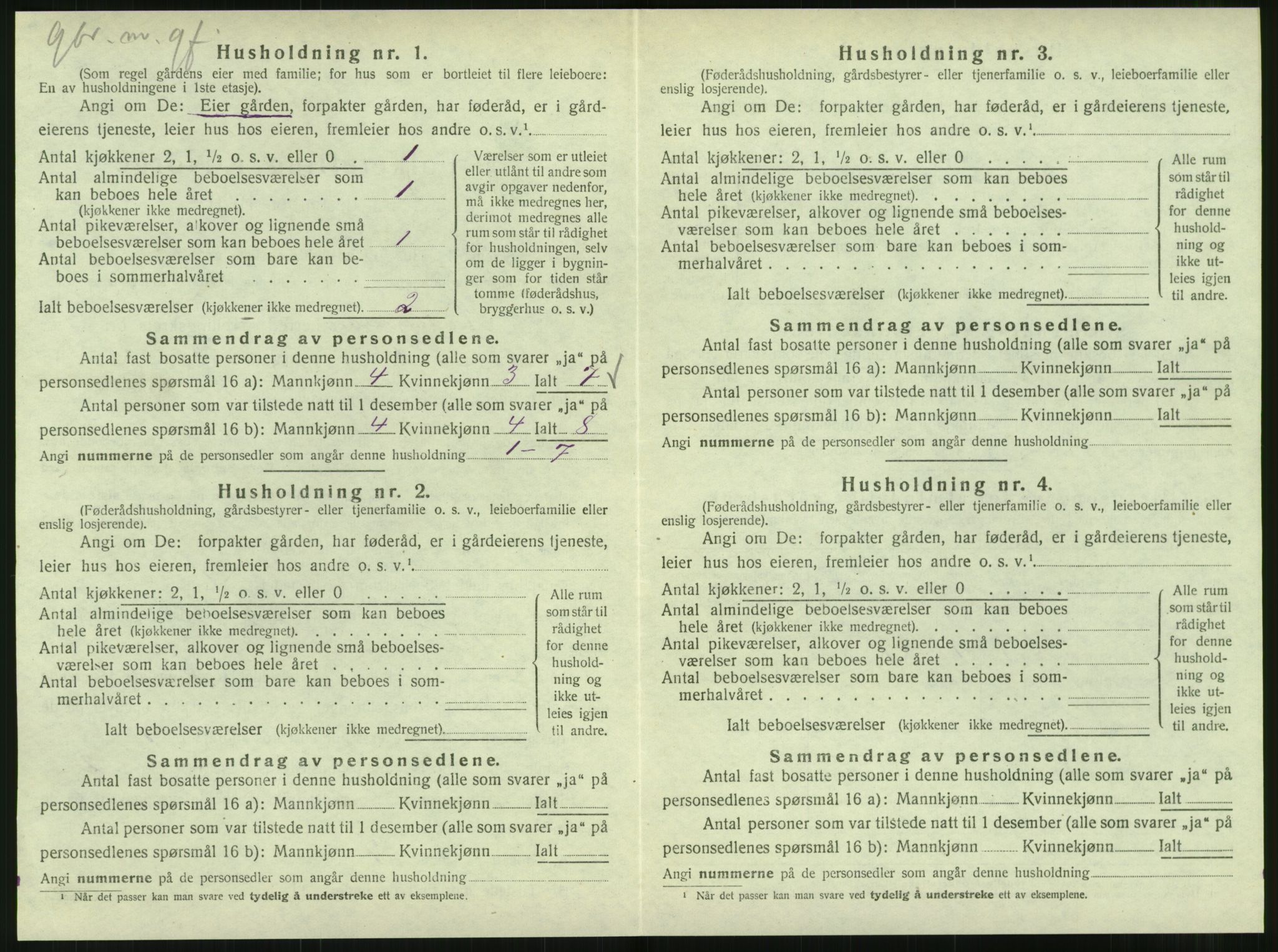 SAT, 1920 census for Hattfjelldal, 1920, p. 153