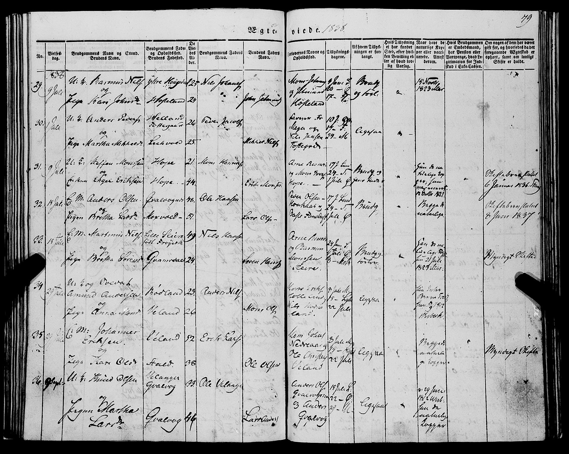 Lindås Sokneprestembete, SAB/A-76701/H/Haa: Parish register (official) no. A 12, 1836-1848, p. 79