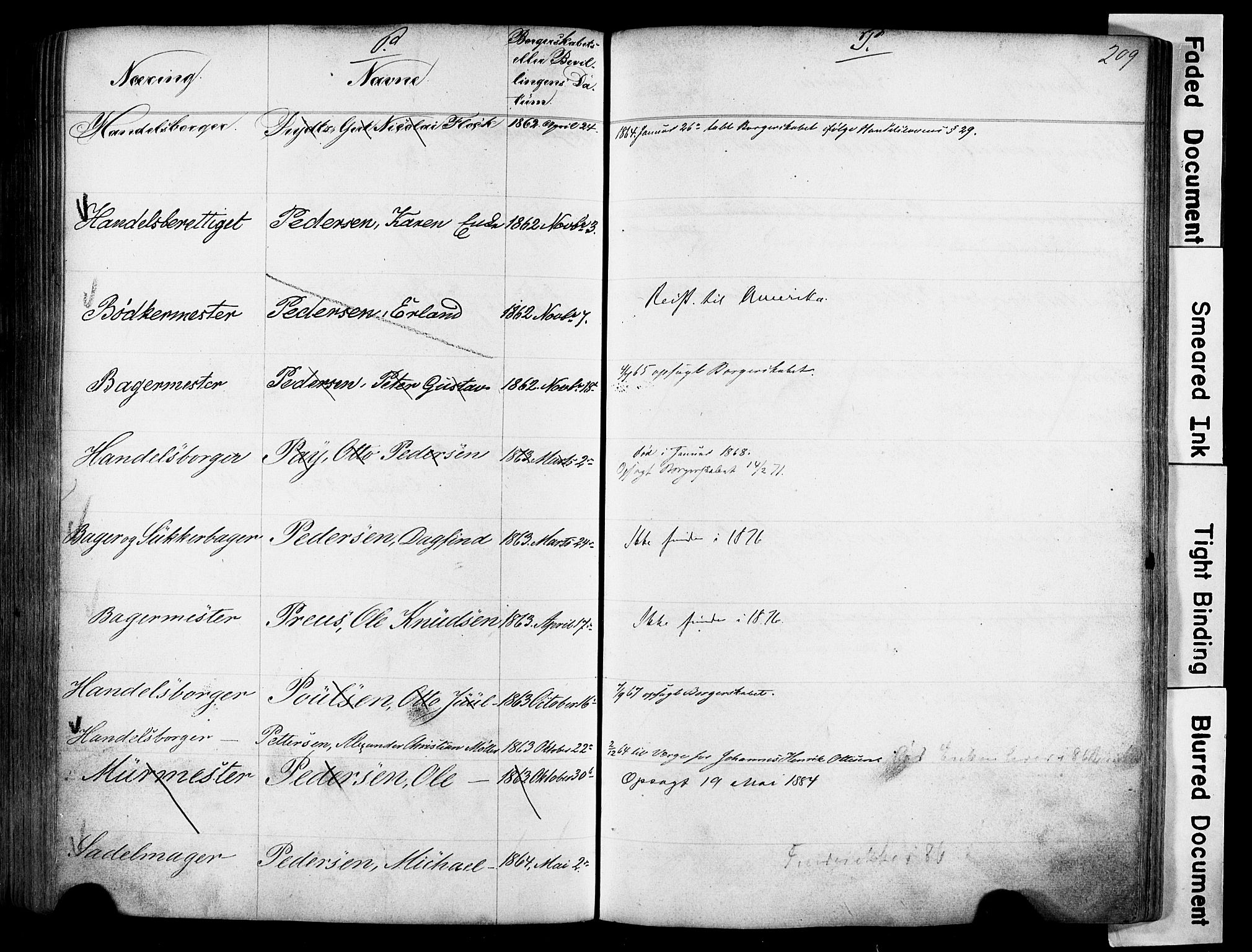 Kristiania magistrat, SAO/A-10711/F/Fb/L0004: Borgerrulle, 1860-1879, p. 211