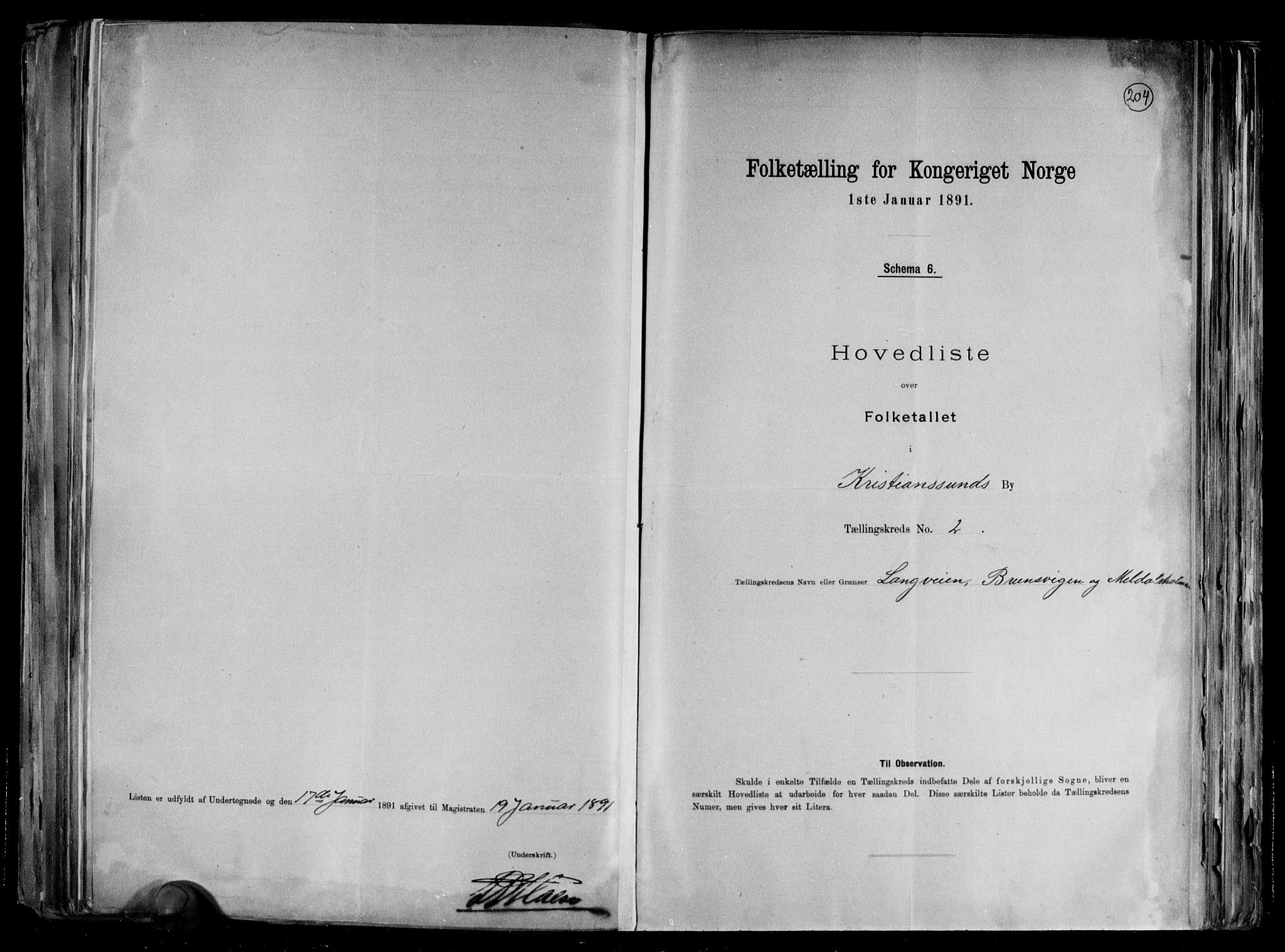 RA, 1891 census for 1503 Kristiansund, 1891, p. 7