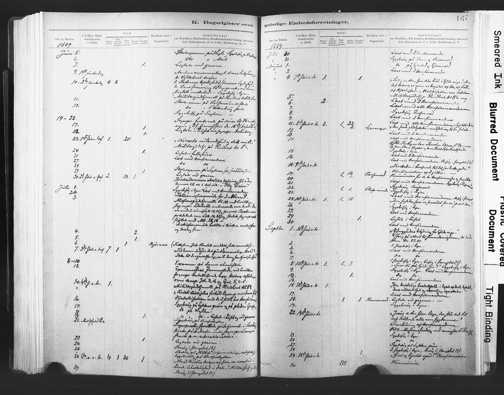 Ministerialprotokoller, klokkerbøker og fødselsregistre - Nord-Trøndelag, SAT/A-1458/720/L0189: Parish register (official) no. 720A05, 1880-1911, p. 167