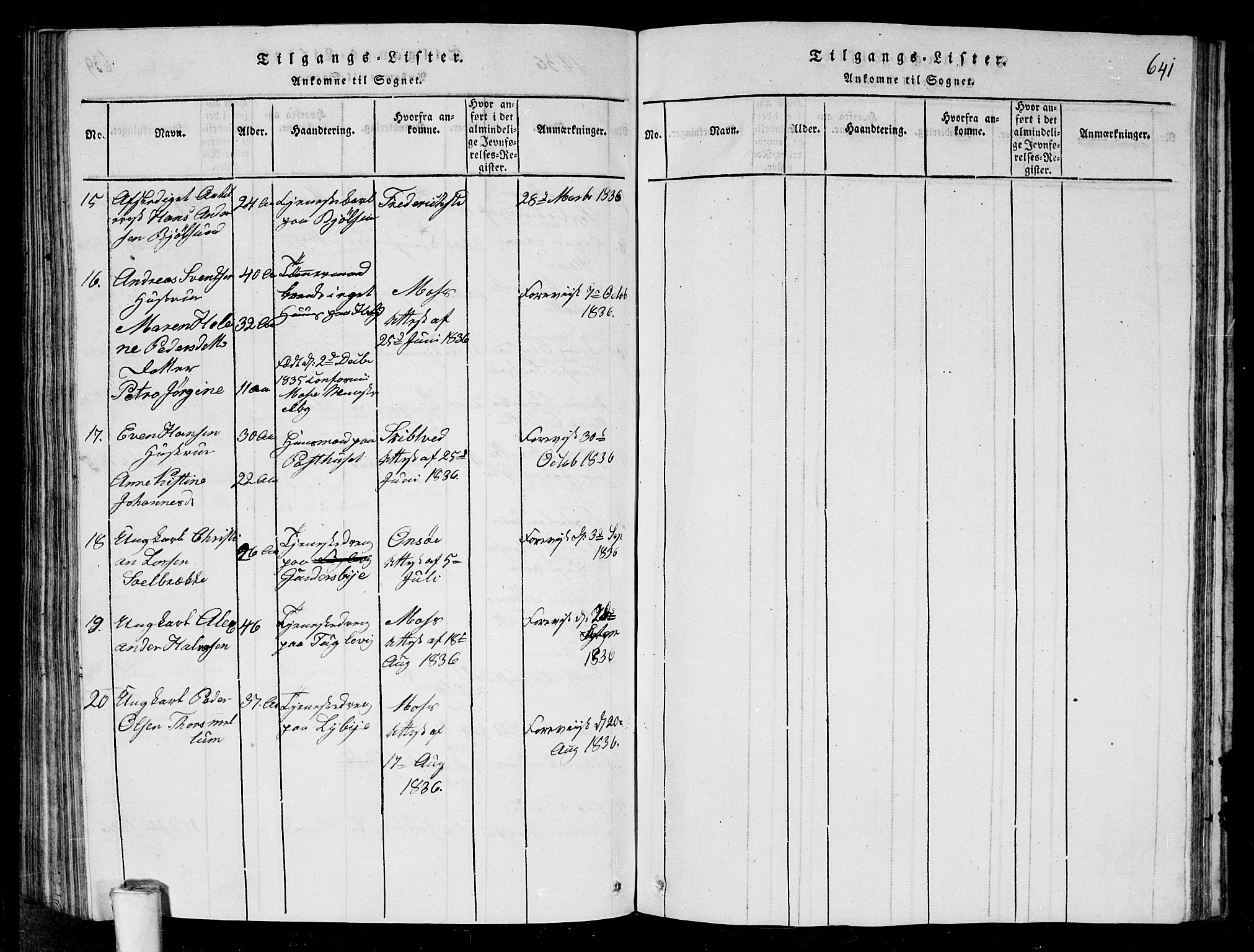 Rygge prestekontor Kirkebøker, AV/SAO-A-10084b/G/Ga/L0001: Parish register (copy) no. 1, 1814-1871, p. 640-641