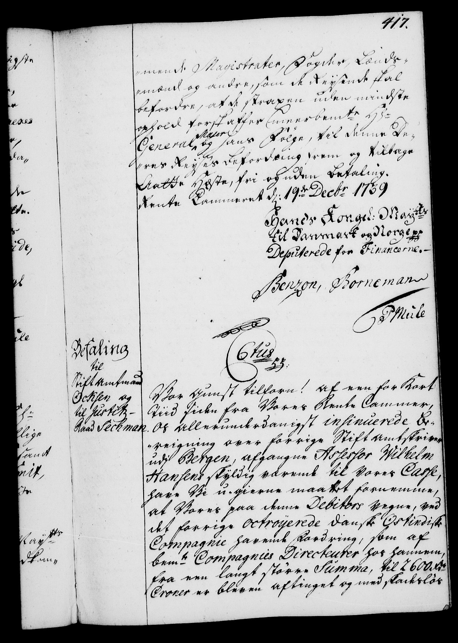 Rentekammeret, Kammerkanselliet, AV/RA-EA-3111/G/Gg/Gga/L0004: Norsk ekspedisjonsprotokoll med register (merket RK 53.4), 1734-1741, p. 417