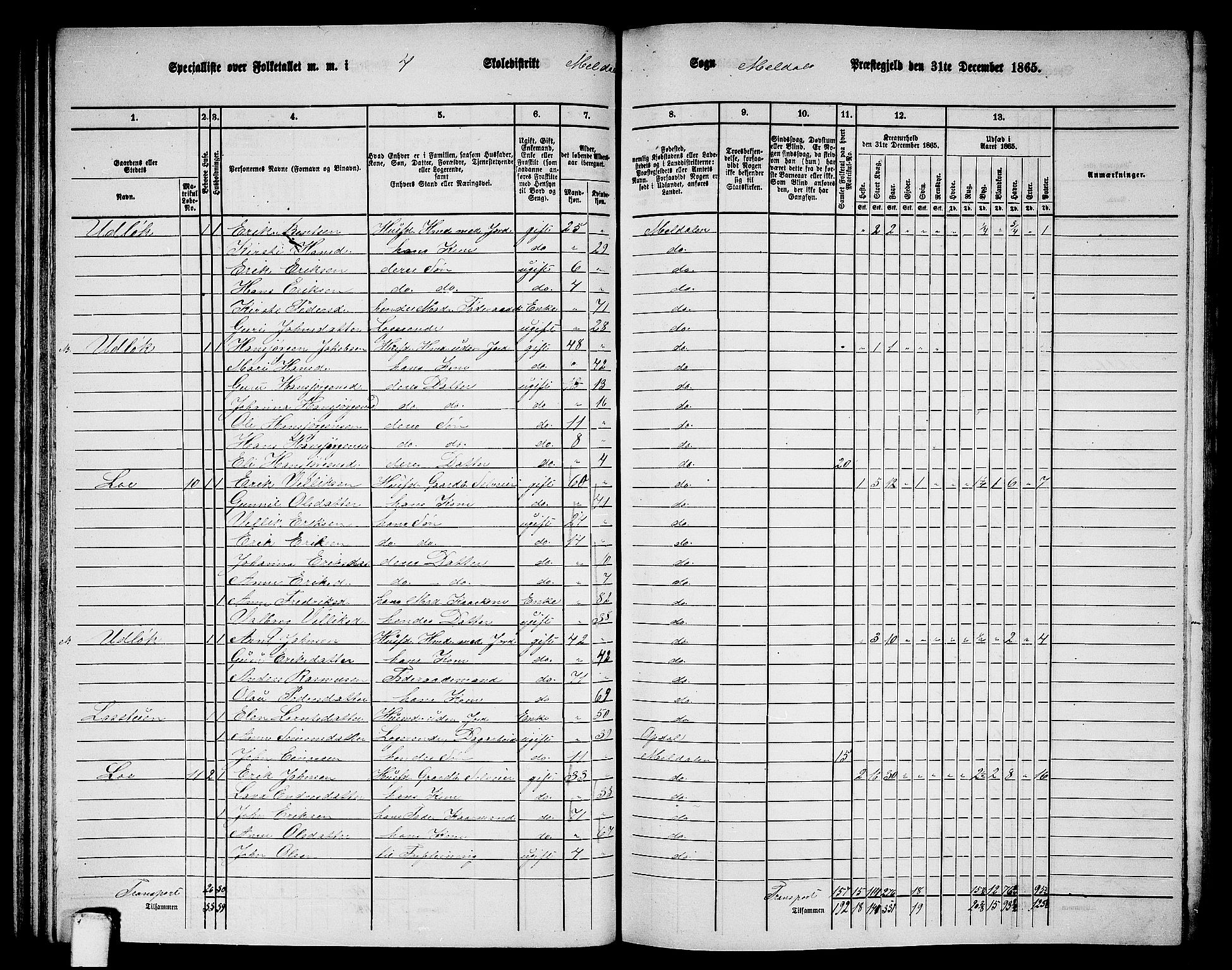 RA, 1865 census for Meldal, 1865, p. 96
