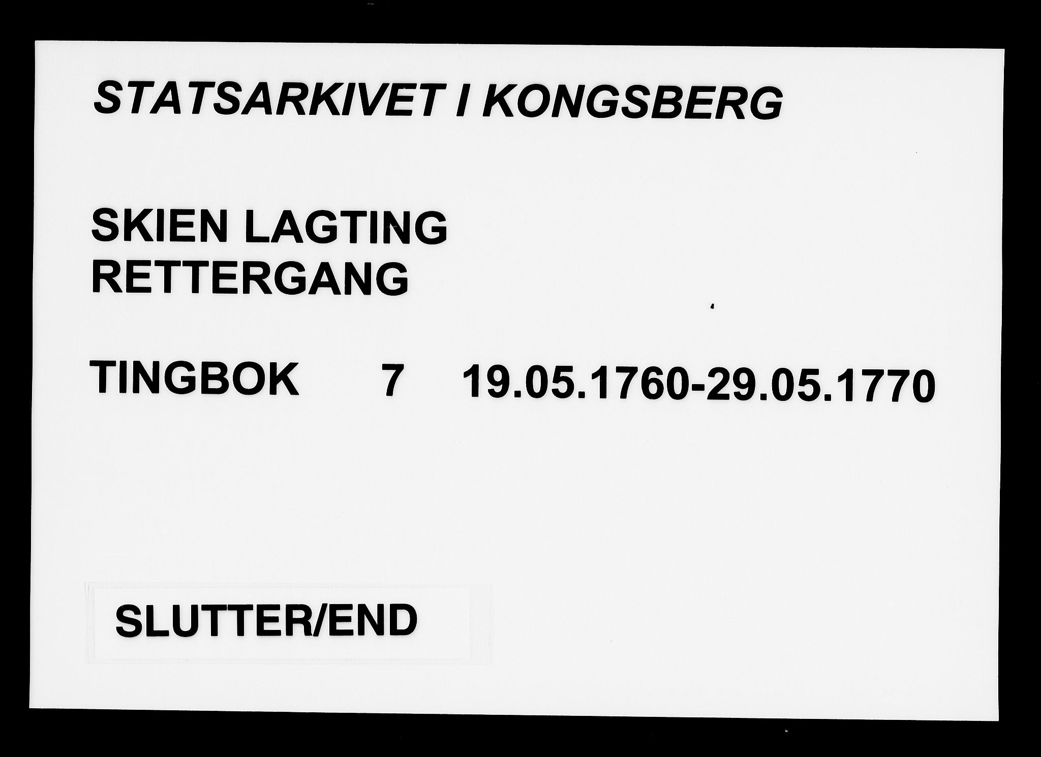 Skien lagting, AV/SAKO-A-803/F/Fa/L0007: Tingbok, 1760-1770