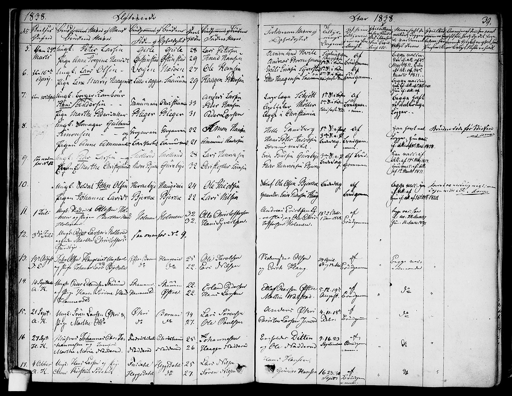 Asker prestekontor Kirkebøker, SAO/A-10256a/F/Fa/L0010: Parish register (official) no. I 10, 1825-1878, p. 39