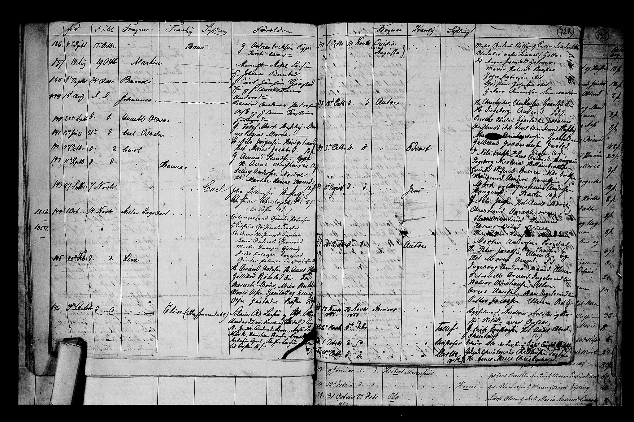 Lier kirkebøker, AV/SAKO-A-230/G/Ga/L0002: Parish register (copy) no. I 2, 1841-1862, p. 121