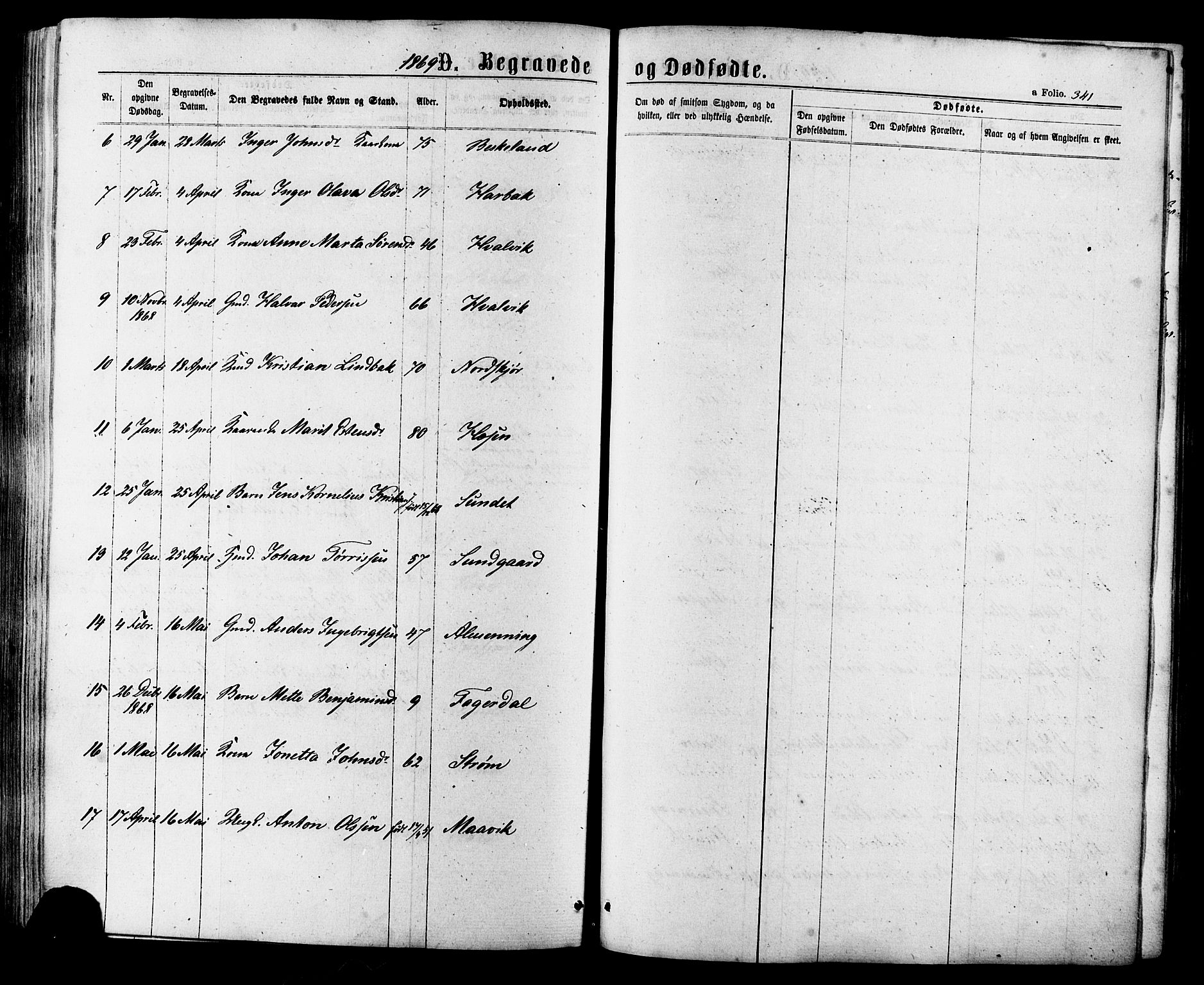 Ministerialprotokoller, klokkerbøker og fødselsregistre - Sør-Trøndelag, SAT/A-1456/657/L0706: Parish register (official) no. 657A07, 1867-1878, p. 341