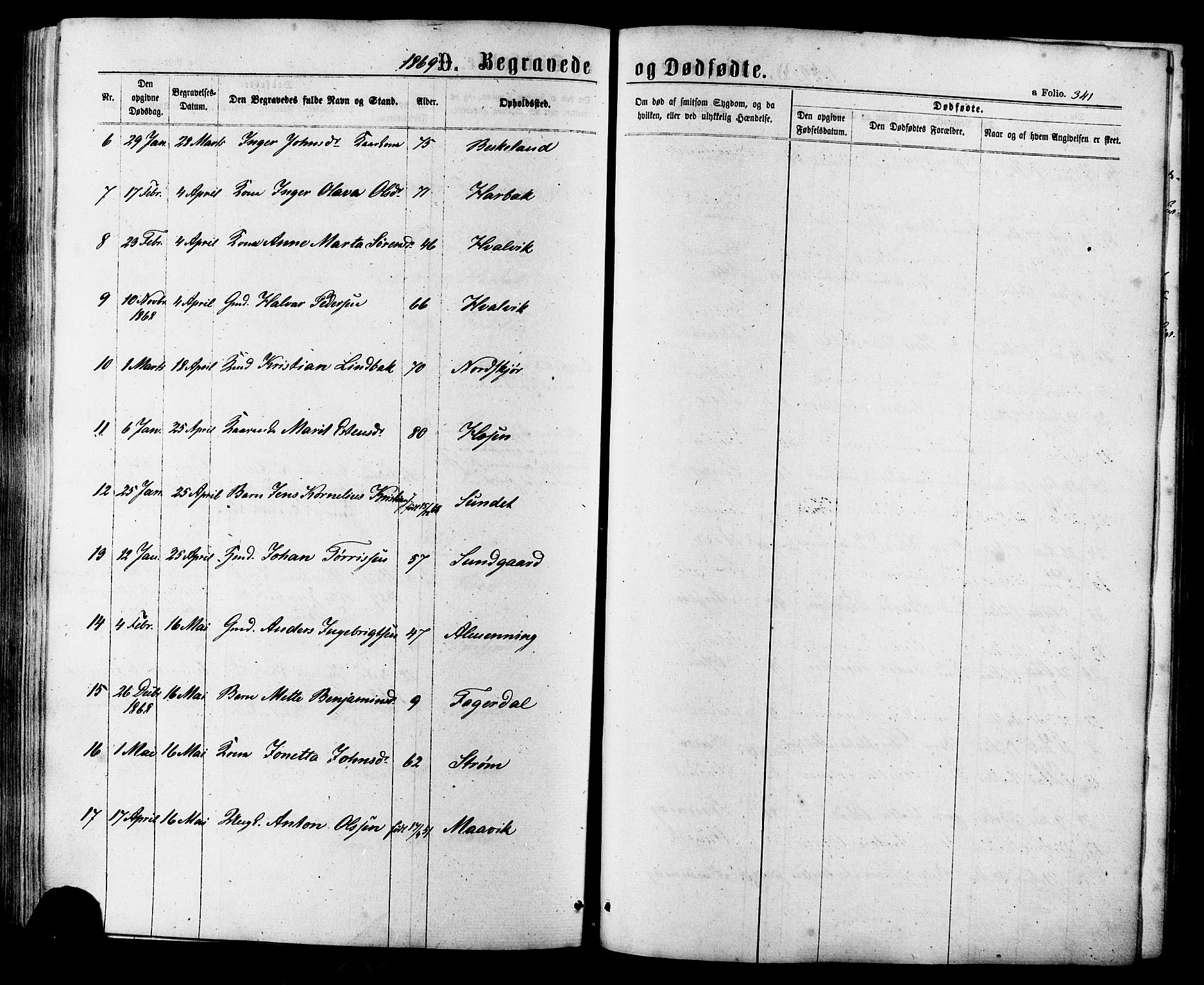 Ministerialprotokoller, klokkerbøker og fødselsregistre - Sør-Trøndelag, AV/SAT-A-1456/657/L0706: Parish register (official) no. 657A07, 1867-1878, p. 341