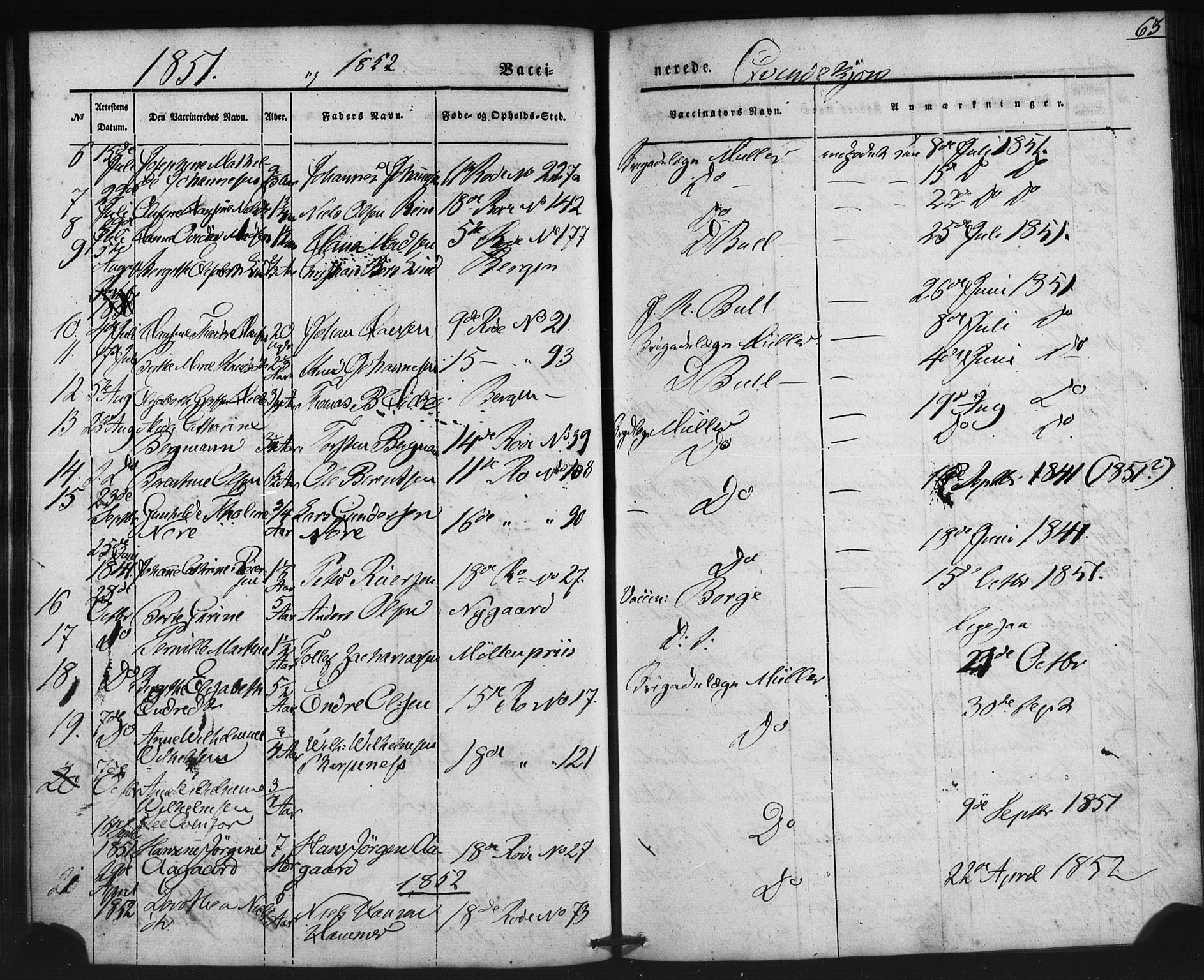 Domkirken sokneprestembete, SAB/A-74801/H/Haa/L0046: Parish register (official) no. F 1, 1841-1852, p. 63