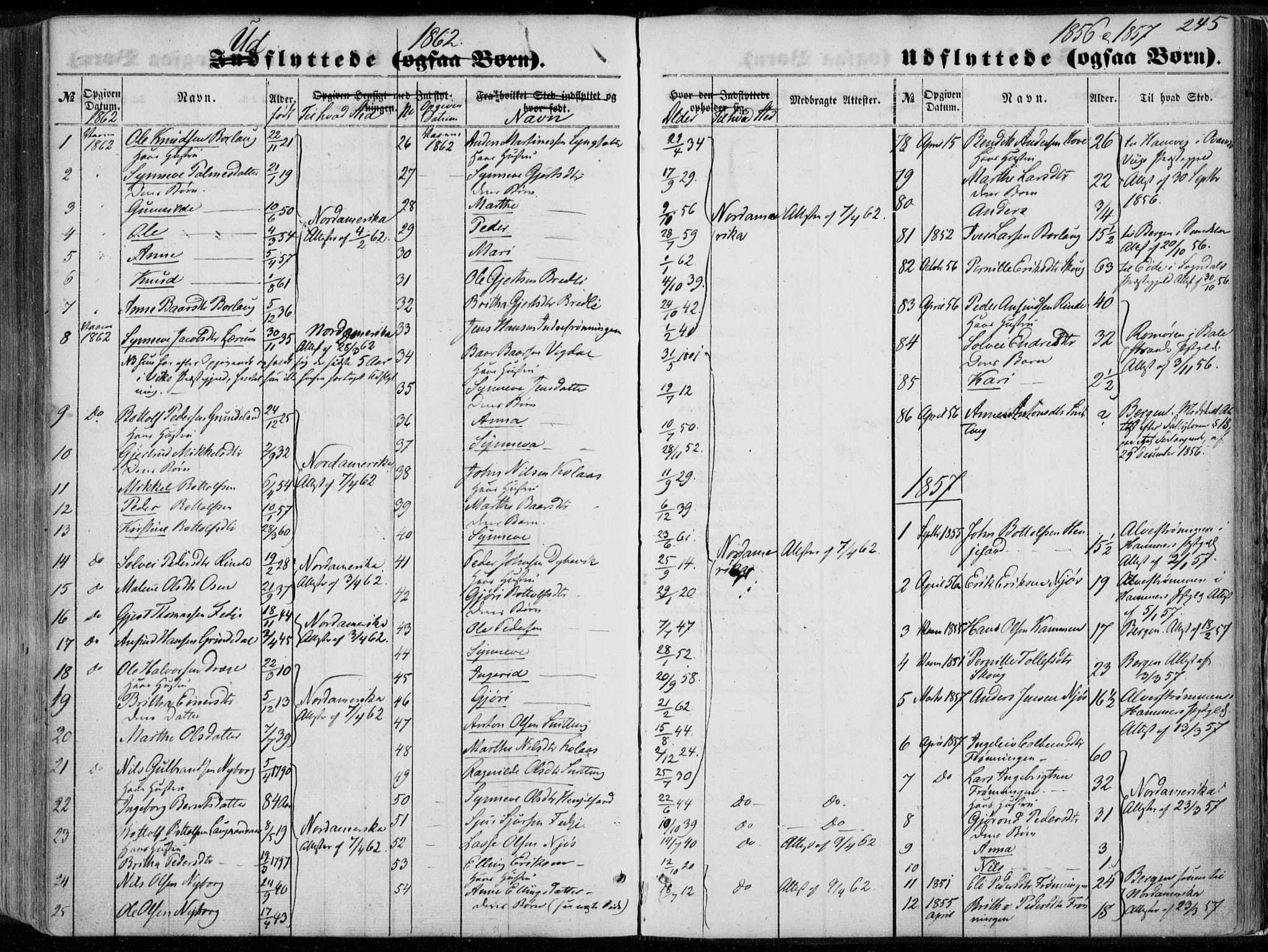 Leikanger sokneprestembete, SAB/A-81001: Parish register (official) no. A 8, 1852-1868, p. 245