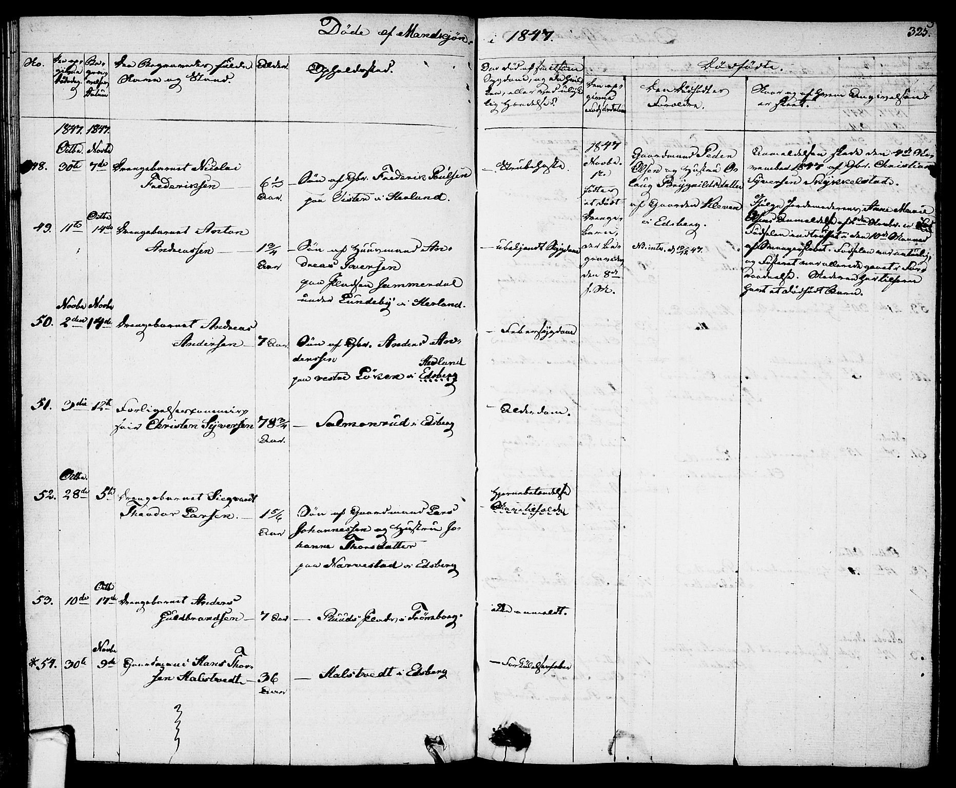 Eidsberg prestekontor Kirkebøker, AV/SAO-A-10905/F/Fa/L0008: Parish register (official) no. I 8, 1832-1848, p. 325