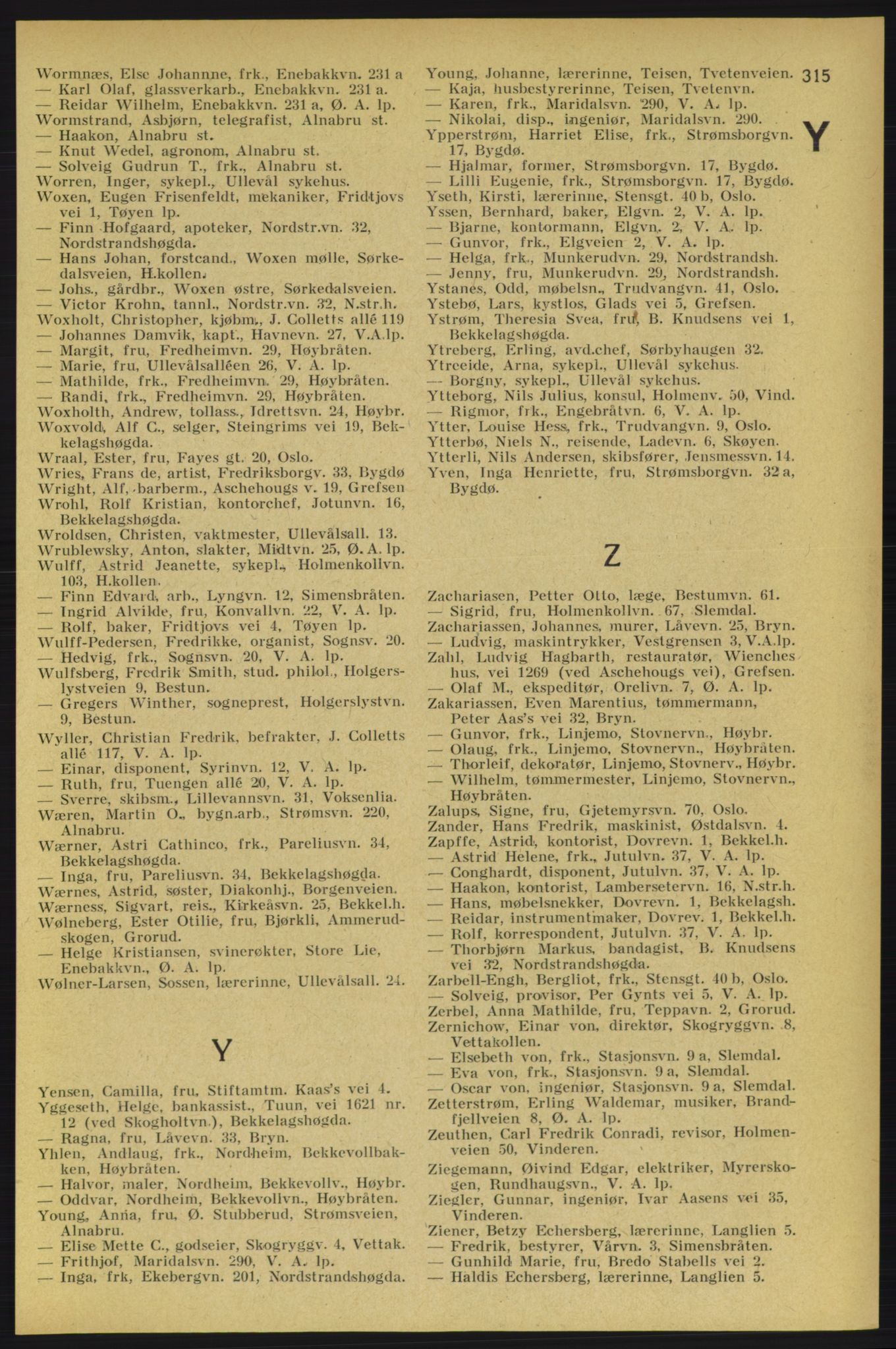 Aker adressebok/adressekalender, PUBL/001/A/005: Aker adressebok, 1934-1935, p. 315