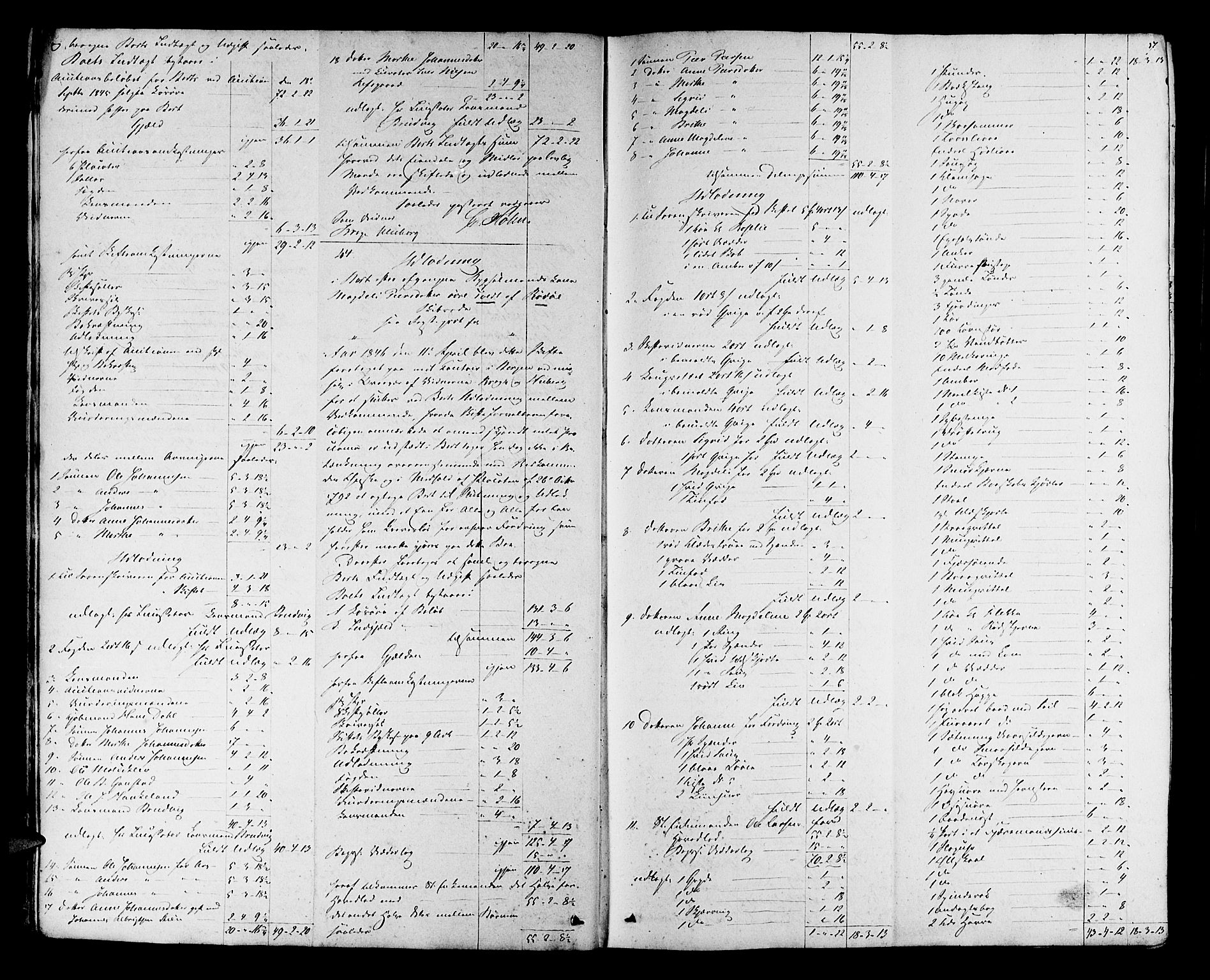 Nordhordland sorenskrivar, AV/SAB-A-2901/1/H/Hd/Hda/L0003: Skifteutlodningsprotokollar, 1846-1851, p. 16b-17a