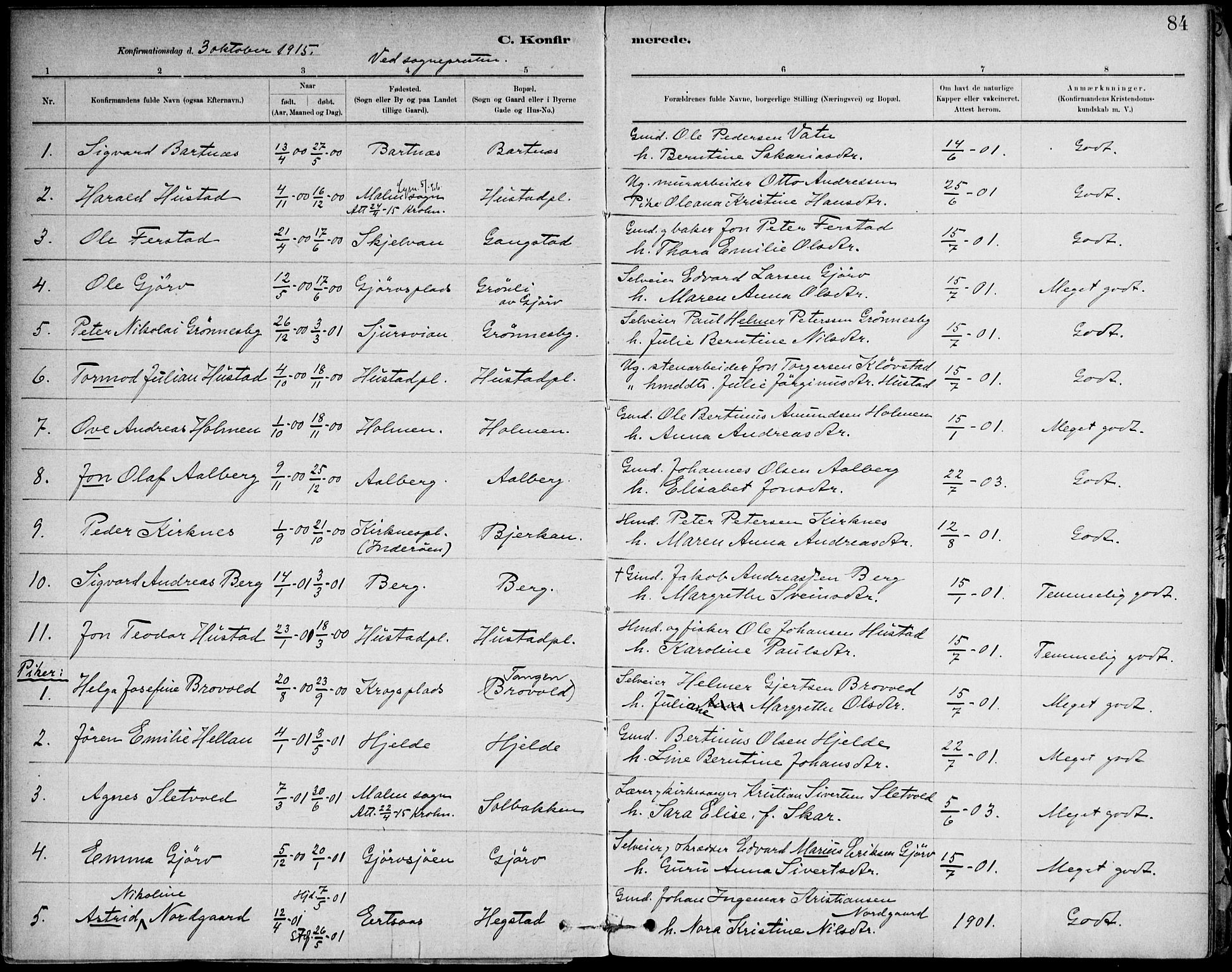 Ministerialprotokoller, klokkerbøker og fødselsregistre - Nord-Trøndelag, SAT/A-1458/732/L0316: Parish register (official) no. 732A01, 1879-1921, p. 84