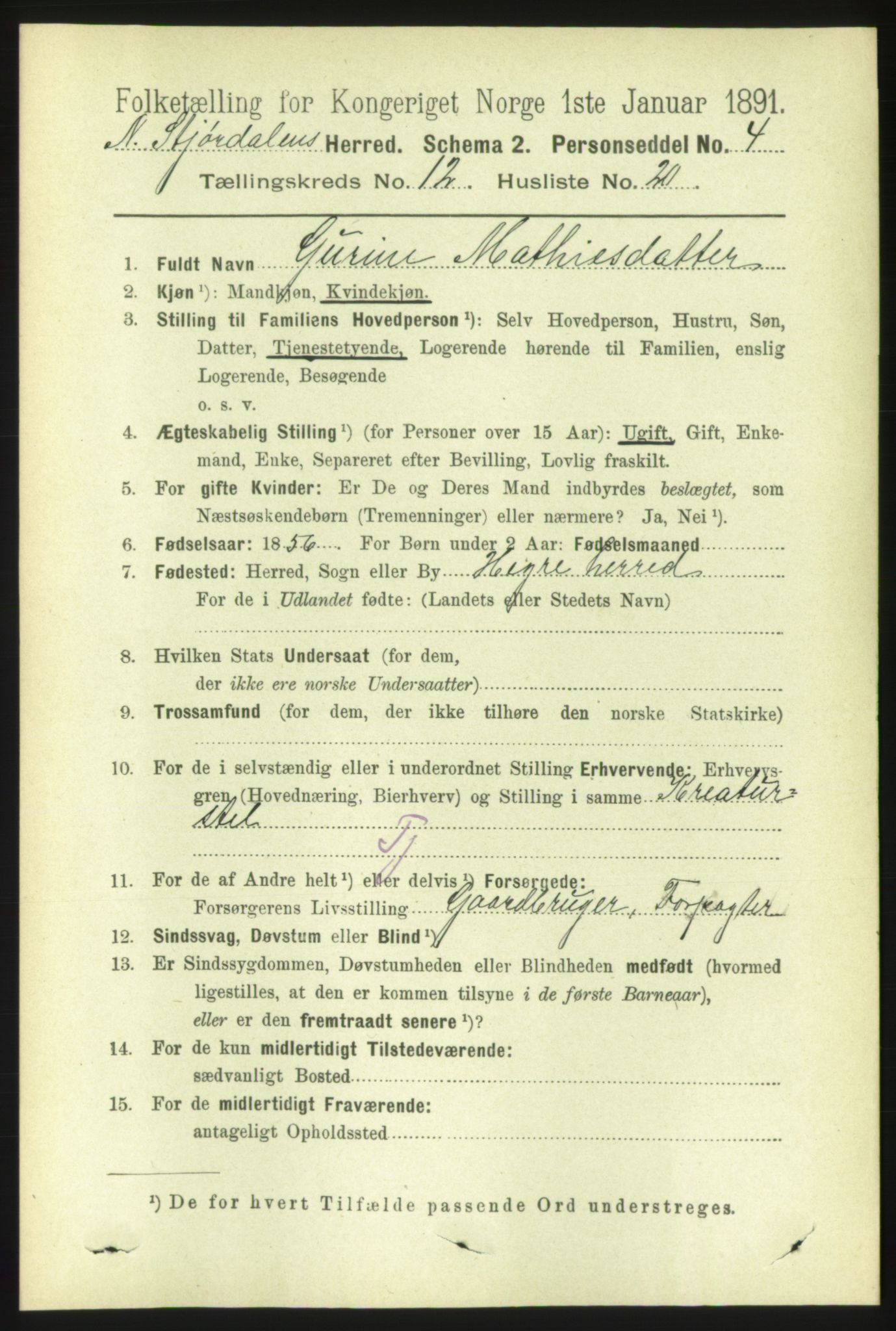 RA, 1891 census for 1714 Nedre Stjørdal, 1891, p. 6112