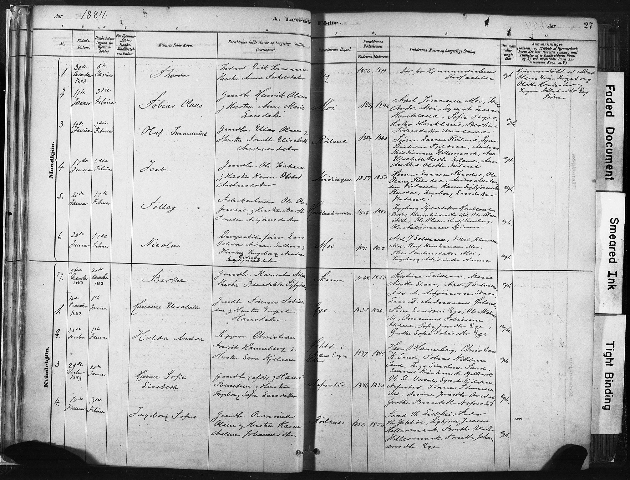 Lund sokneprestkontor, SAST/A-101809/S06/L0011: Parish register (official) no. A 10, 1877-1904, p. 27