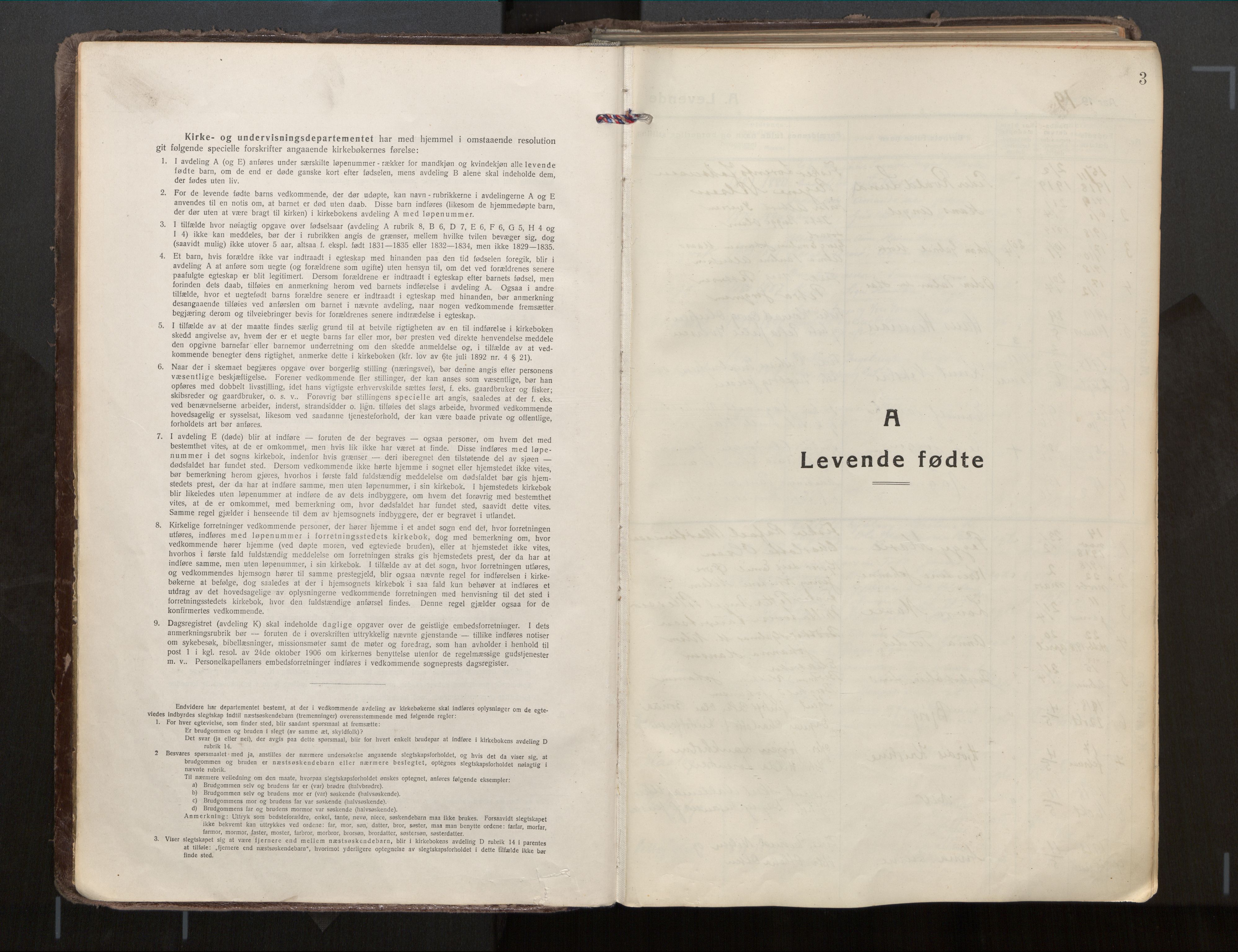 Ministerialprotokoller, klokkerbøker og fødselsregistre - Nordland, SAT/A-1459/813/L0207a: Parish register (official) no. 813A18, 1919-1927, p. 3