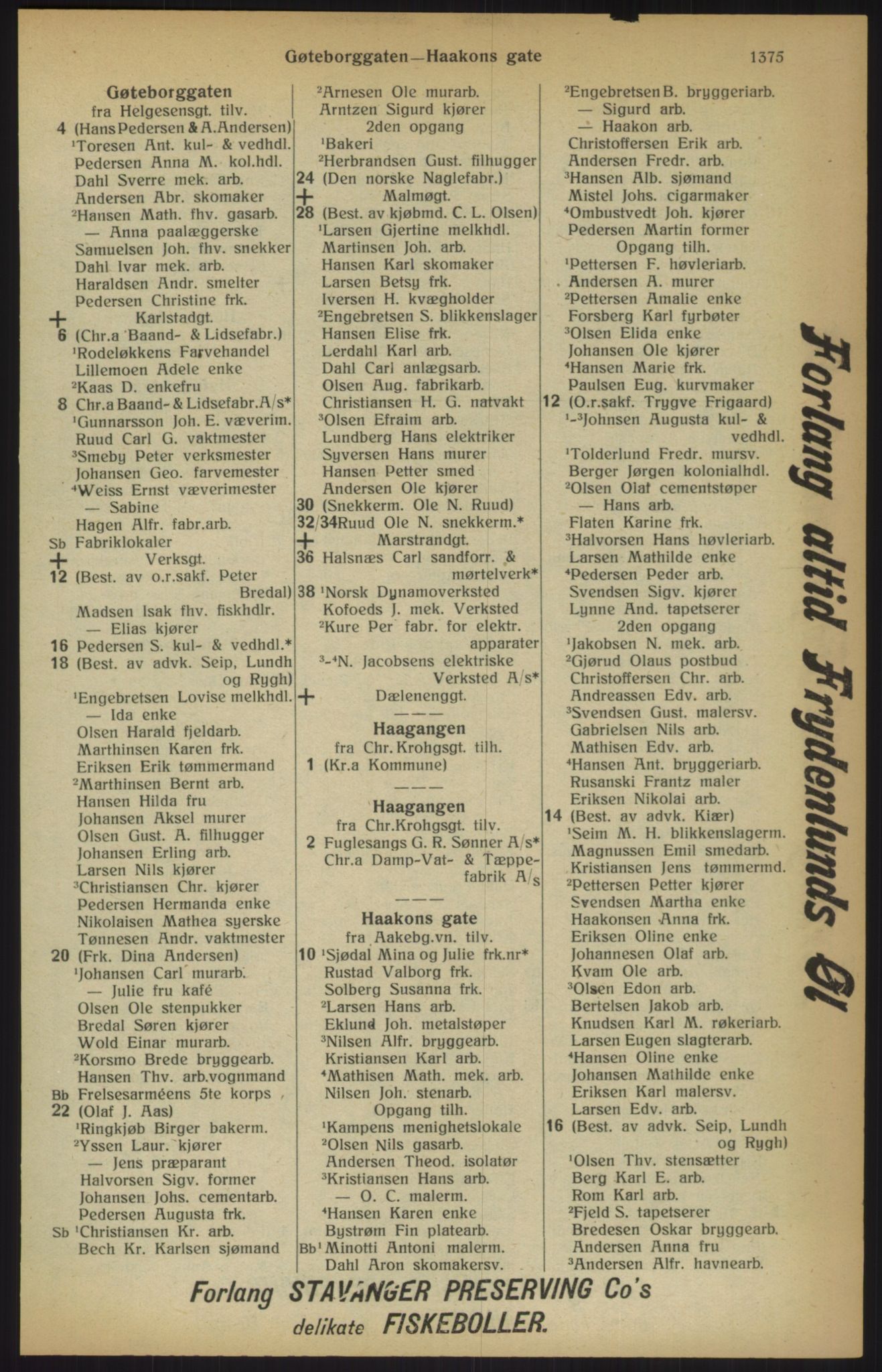 Kristiania/Oslo adressebok, PUBL/-, 1915, p. 1375