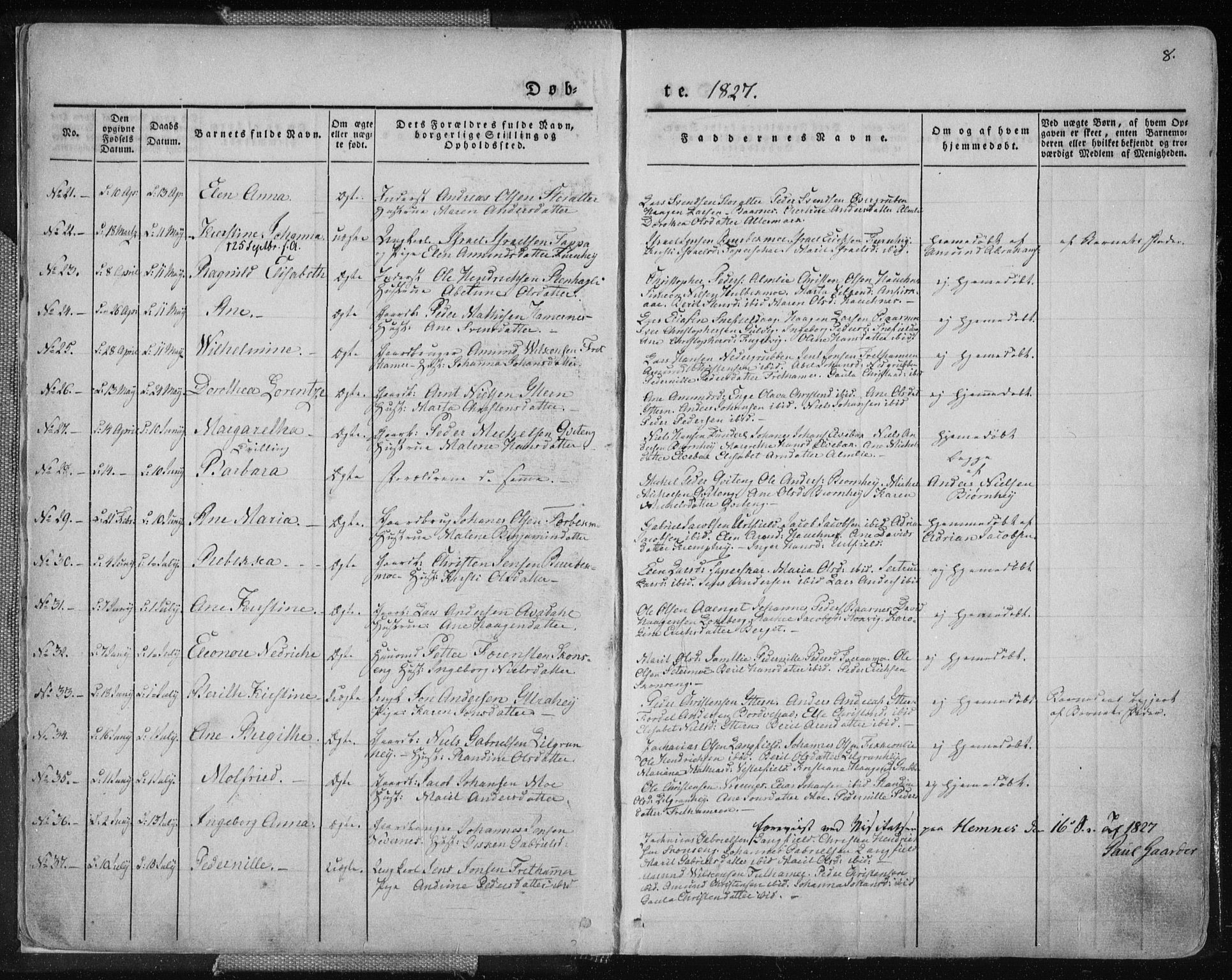 Ministerialprotokoller, klokkerbøker og fødselsregistre - Nordland, AV/SAT-A-1459/827/L0390: Parish register (official) no. 827A02, 1826-1841, p. 8