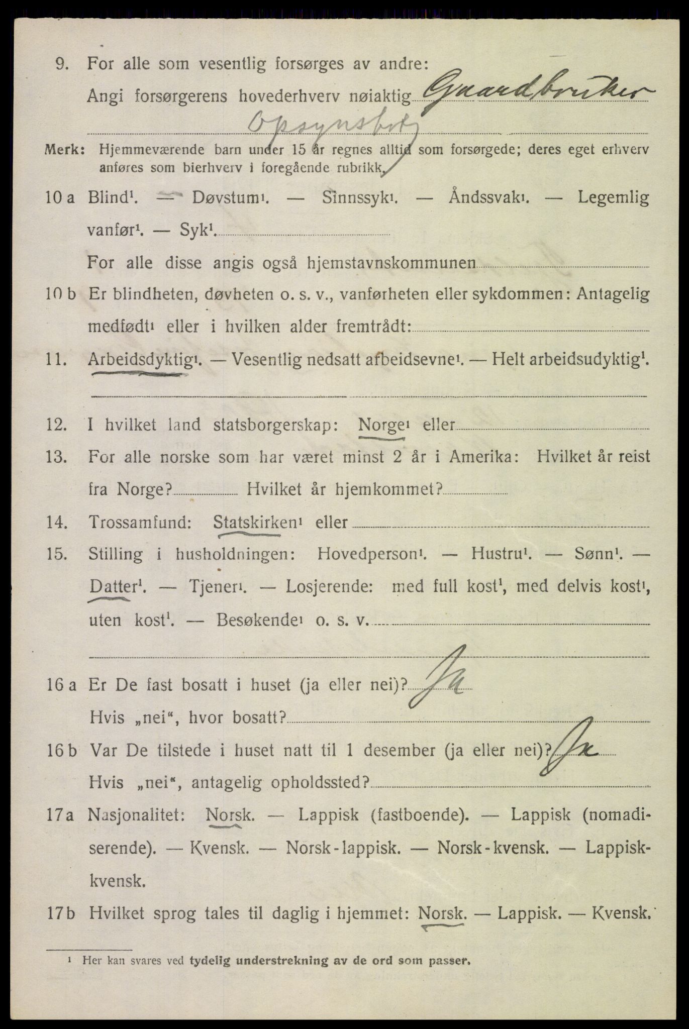 SAT, 1920 census for Tjeldsund, 1920, p. 1143