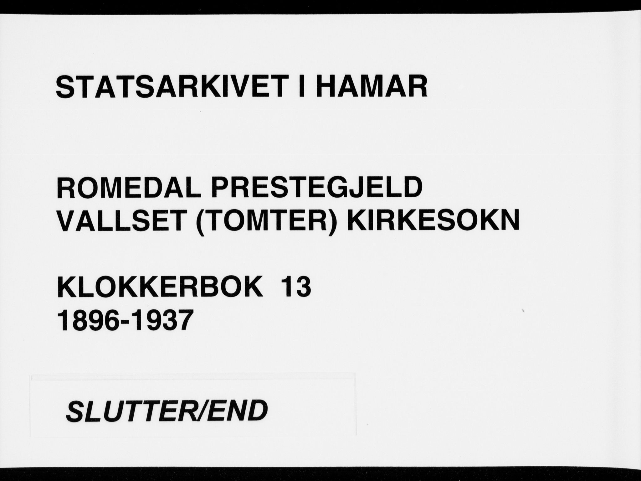 Romedal prestekontor, SAH/PREST-004/L/L0013: Parish register (copy) no. 13, 1896-1937