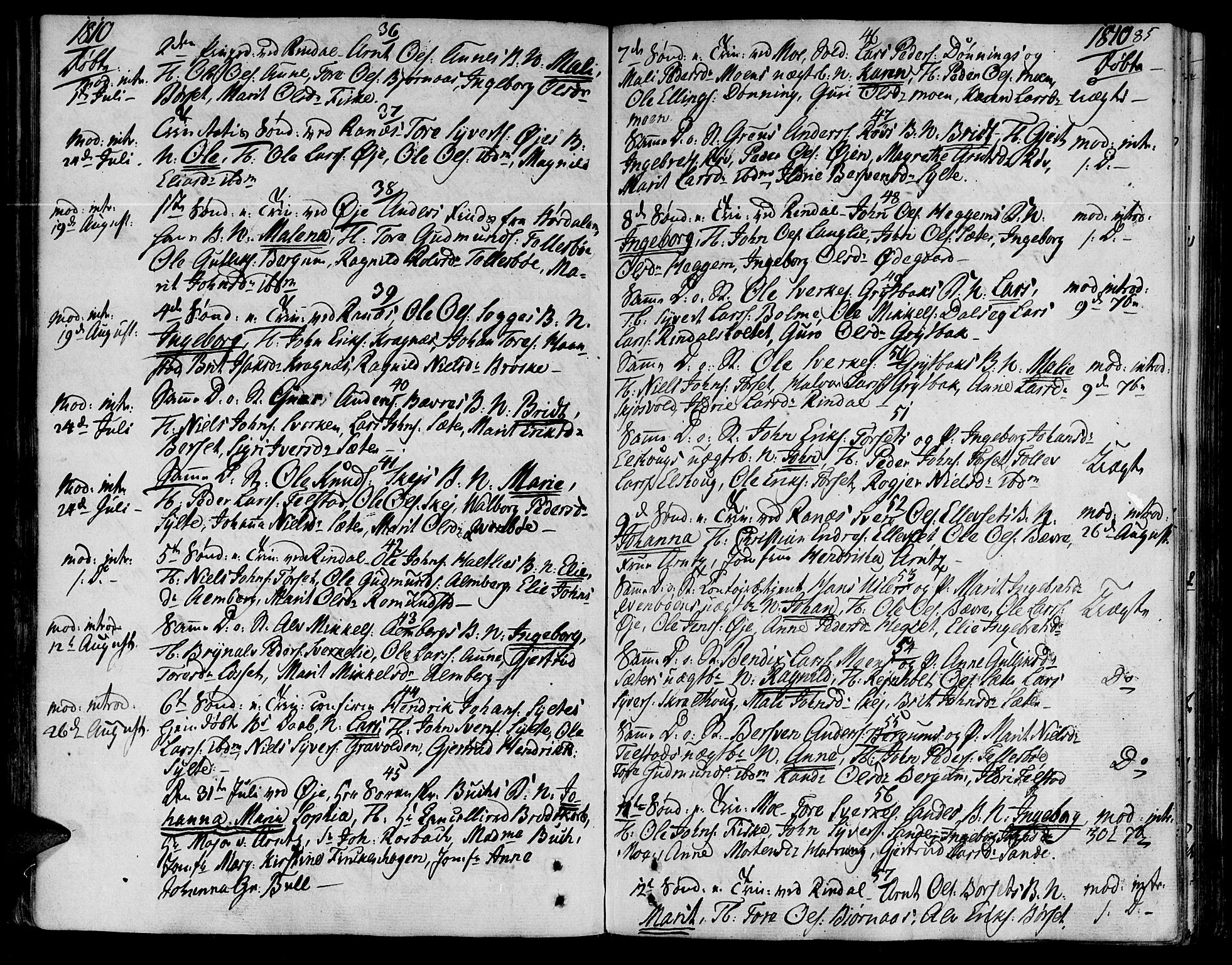 Ministerialprotokoller, klokkerbøker og fødselsregistre - Møre og Romsdal, AV/SAT-A-1454/595/L1040: Parish register (official) no. 595A02, 1797-1819, p. 85