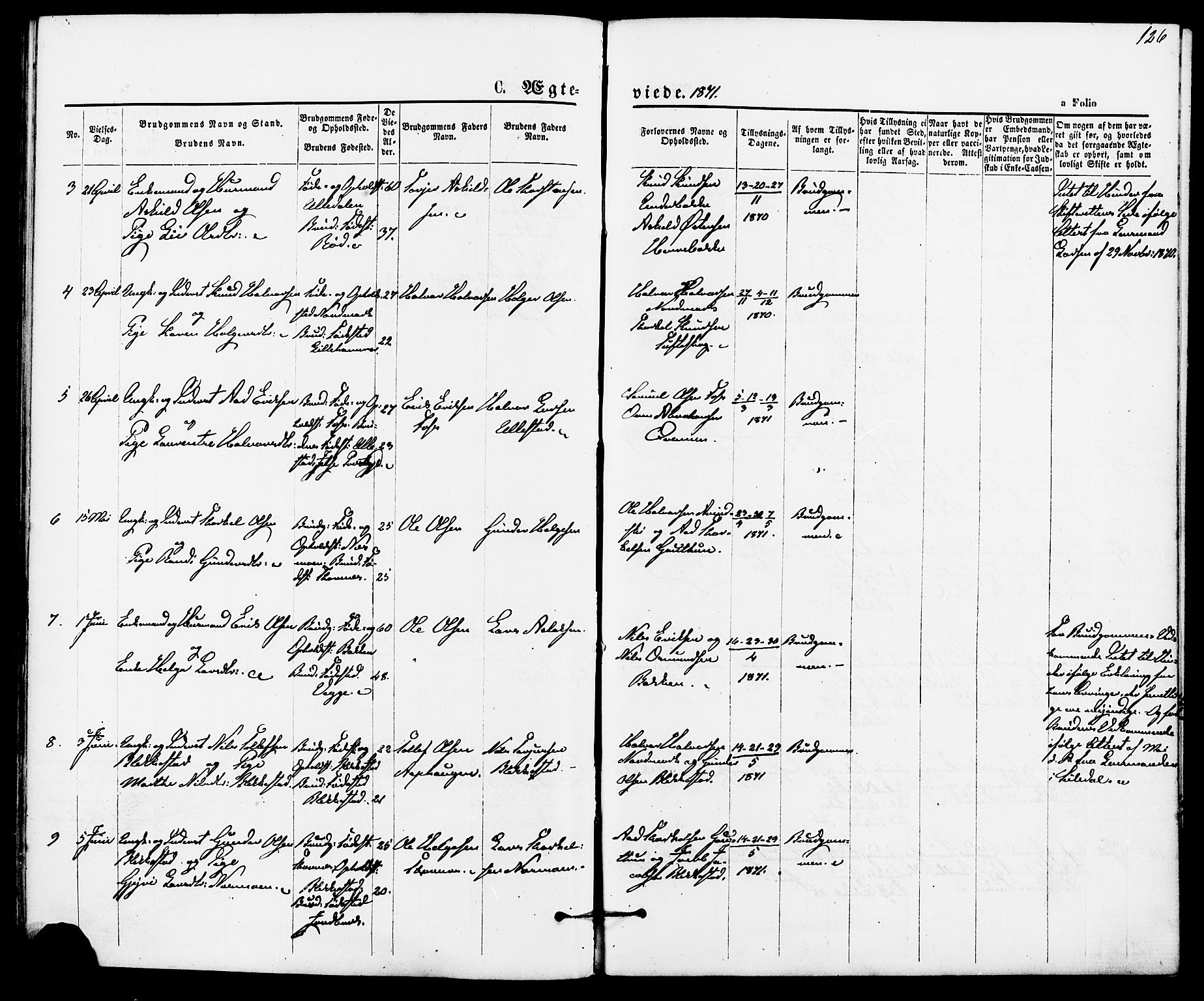 Suldal sokneprestkontor, AV/SAST-A-101845/01/IV/L0010: Parish register (official) no. A 10, 1869-1878, p. 126