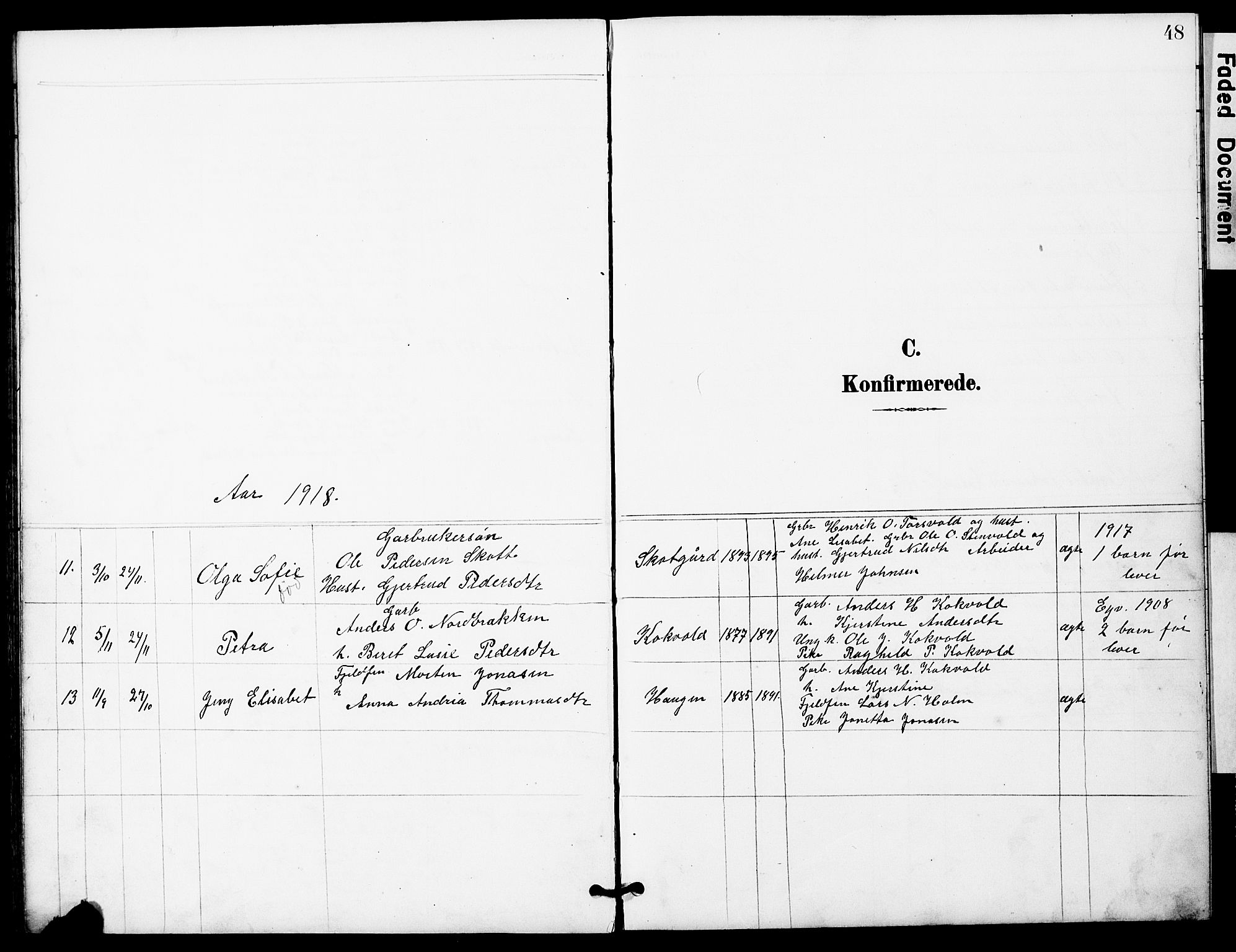 Ministerialprotokoller, klokkerbøker og fødselsregistre - Sør-Trøndelag, AV/SAT-A-1456/683/L0950: Parish register (copy) no. 683C02, 1897-1918, p. 48