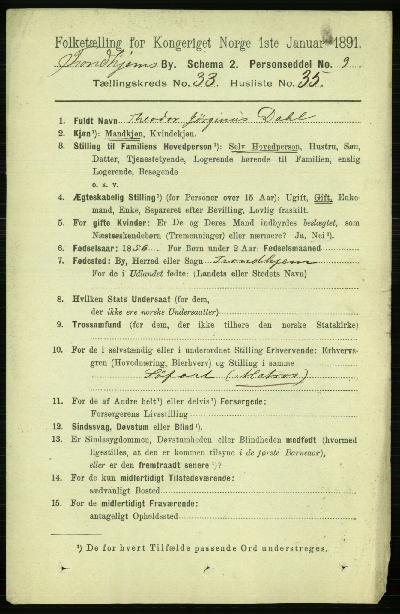 RA, 1891 census for 1601 Trondheim, 1891, p. 25412