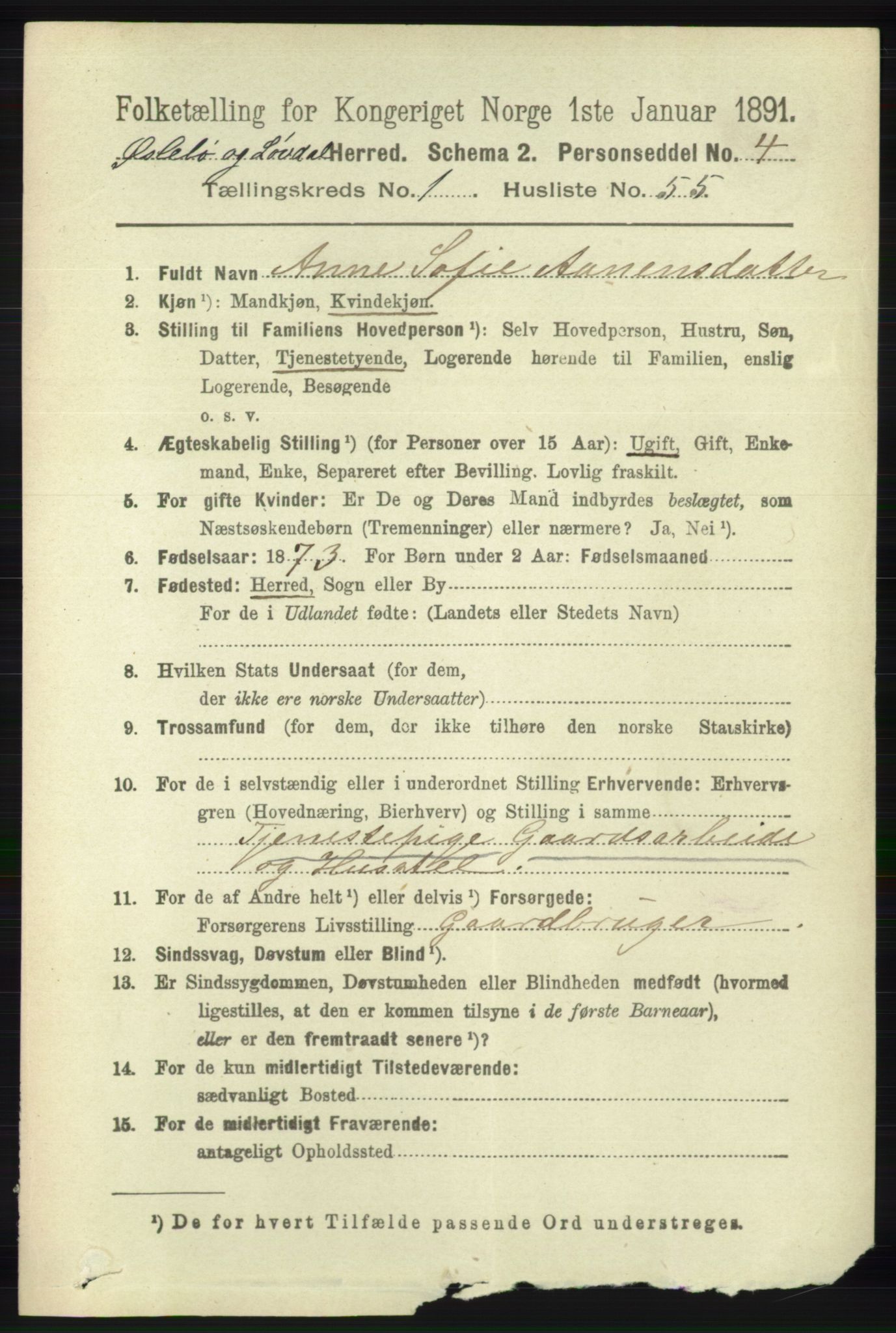 RA, 1891 census for 1021 Øyslebø og Laudal, 1891, p. 428