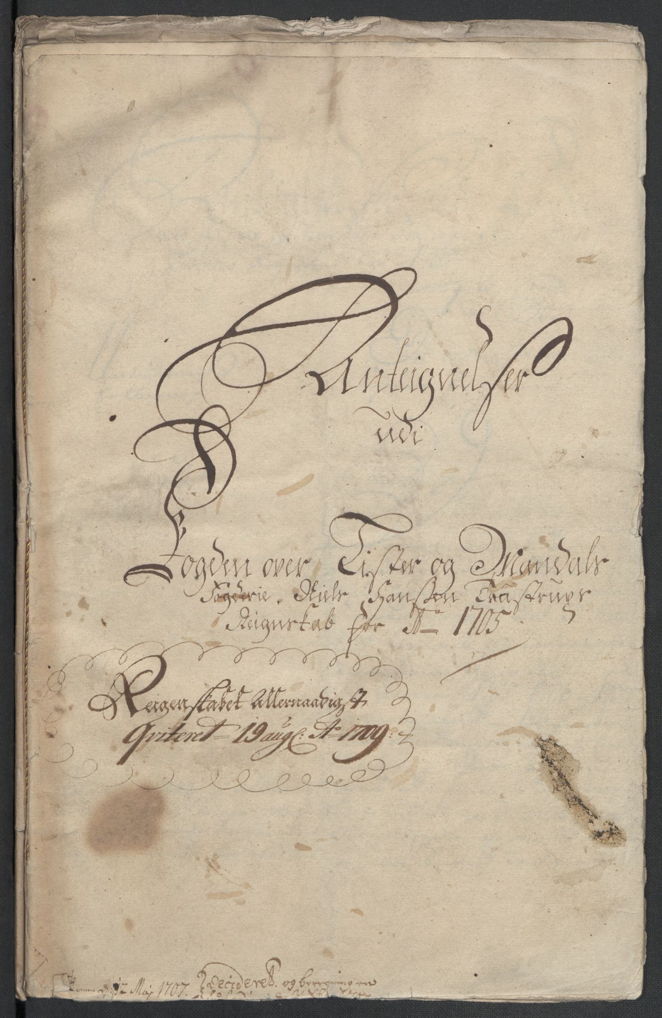 Rentekammeret inntil 1814, Reviderte regnskaper, Fogderegnskap, RA/EA-4092/R43/L2551: Fogderegnskap Lista og Mandal, 1705-1709, p. 130