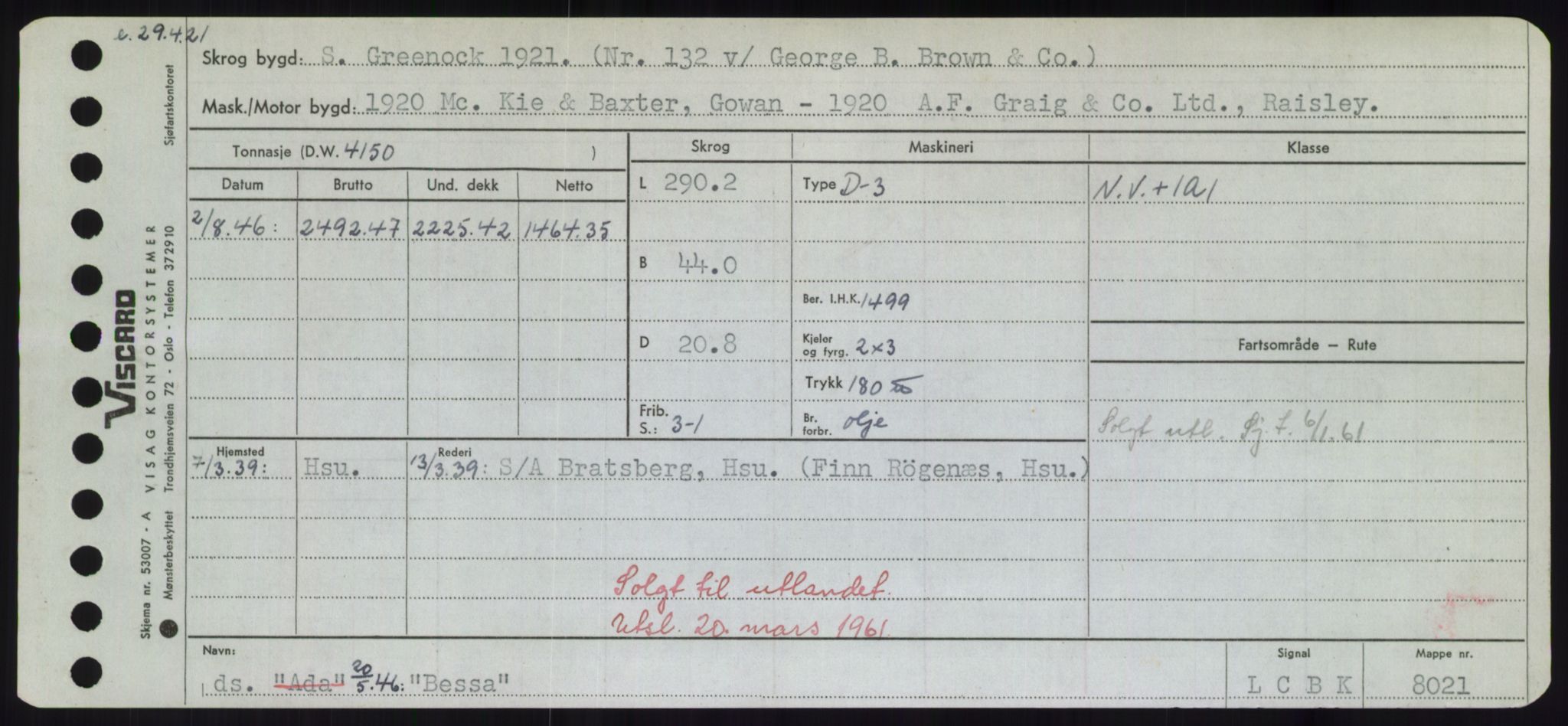 Sjøfartsdirektoratet med forløpere, Skipsmålingen, AV/RA-S-1627/H/Hd/L0003: Fartøy, B-Bev, p. 917