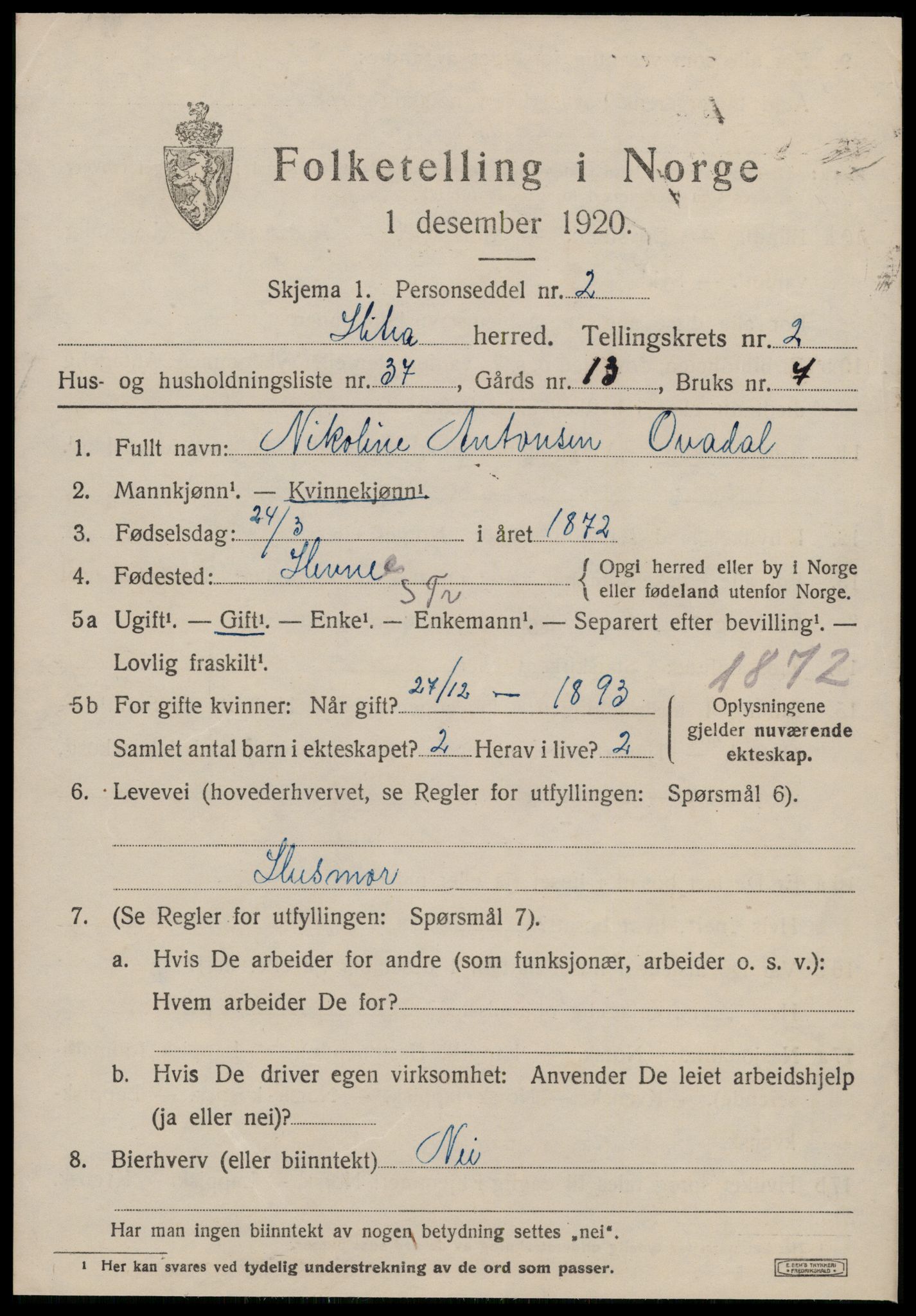 SAT, 1920 census for Hitra, 1920, p. 1159