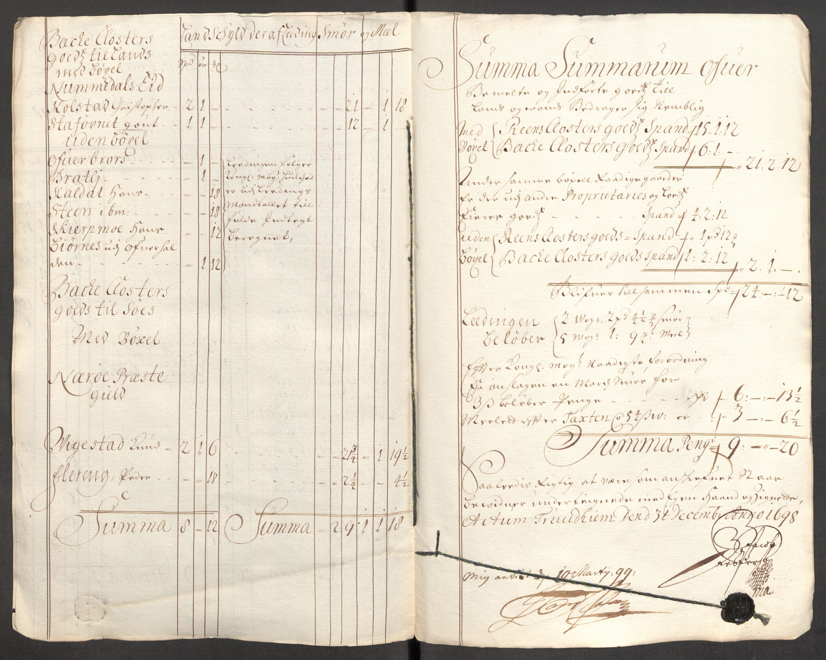 Rentekammeret inntil 1814, Reviderte regnskaper, Fogderegnskap, RA/EA-4092/R64/L4425: Fogderegnskap Namdal, 1696-1698, p. 467