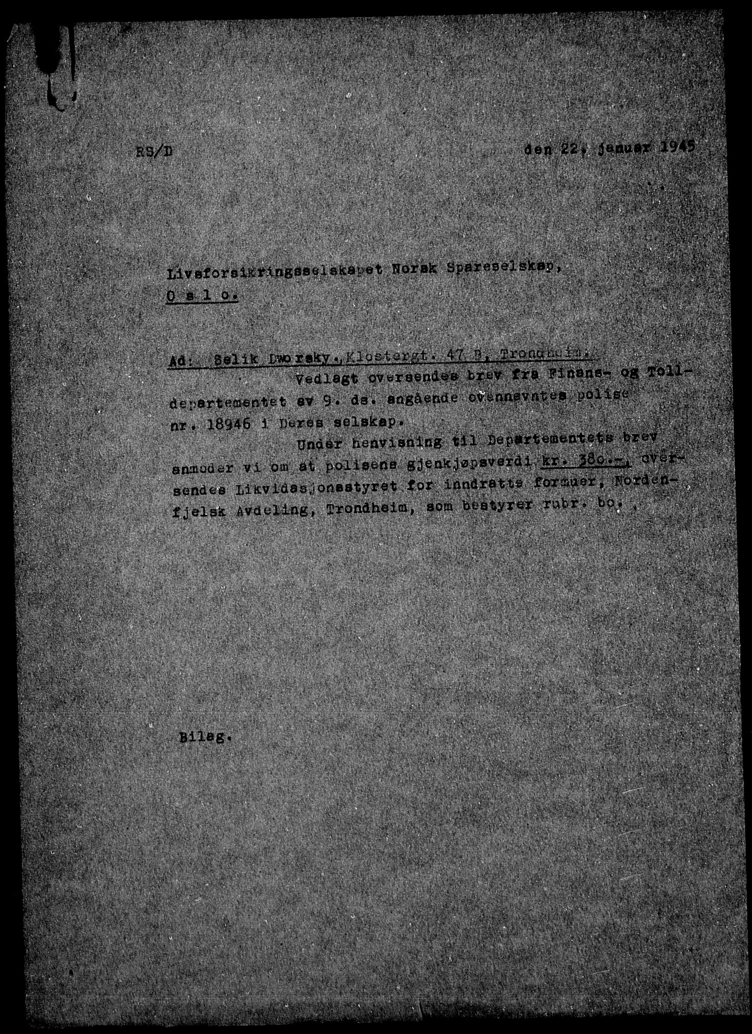 Justisdepartementet, Tilbakeføringskontoret for inndratte formuer, AV/RA-S-1564/H/Hc/Hca/L0895: --, 1945-1947, p. 14