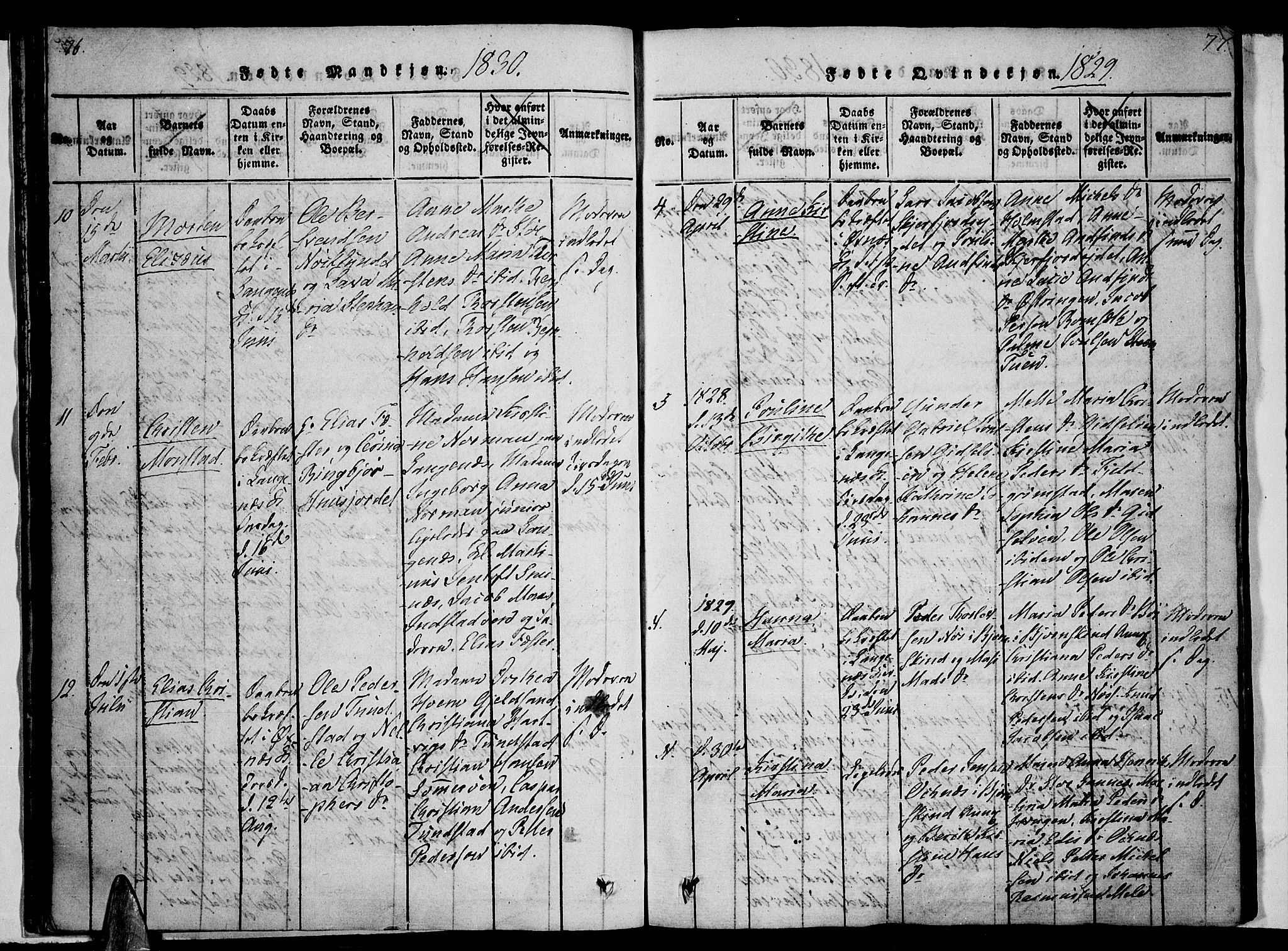 Ministerialprotokoller, klokkerbøker og fødselsregistre - Nordland, AV/SAT-A-1459/893/L1331: Parish register (official) no. 893A04, 1820-1840, p. 76-77