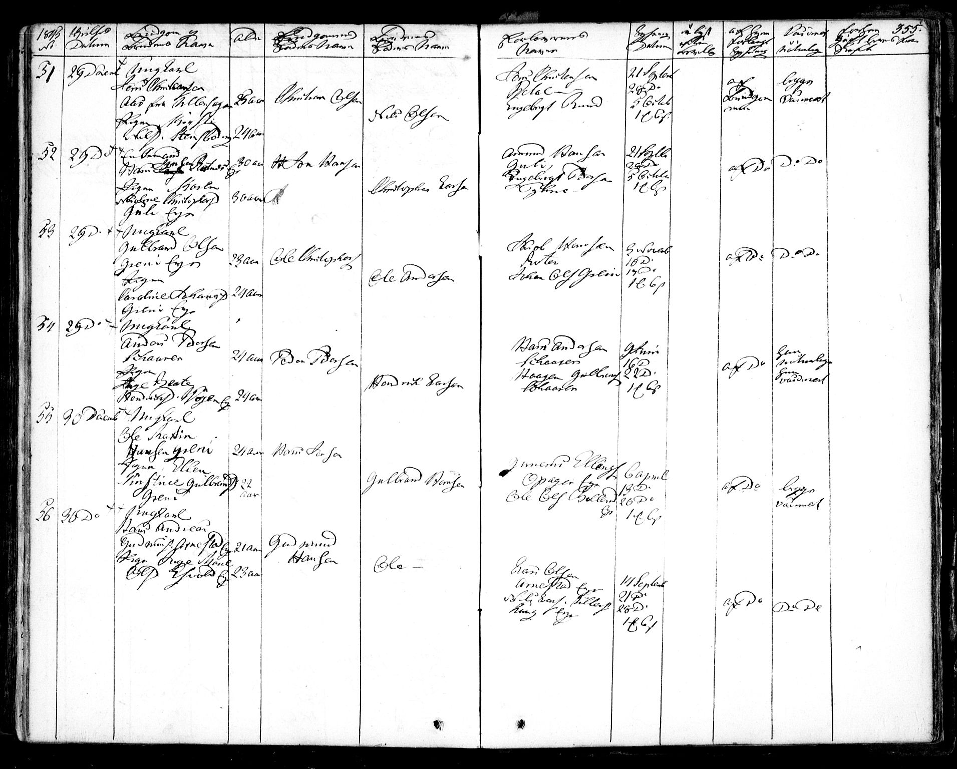 Nes prestekontor Kirkebøker, AV/SAO-A-10410/F/Fa/L0006: Parish register (official) no. I 6, 1833-1845, p. 355