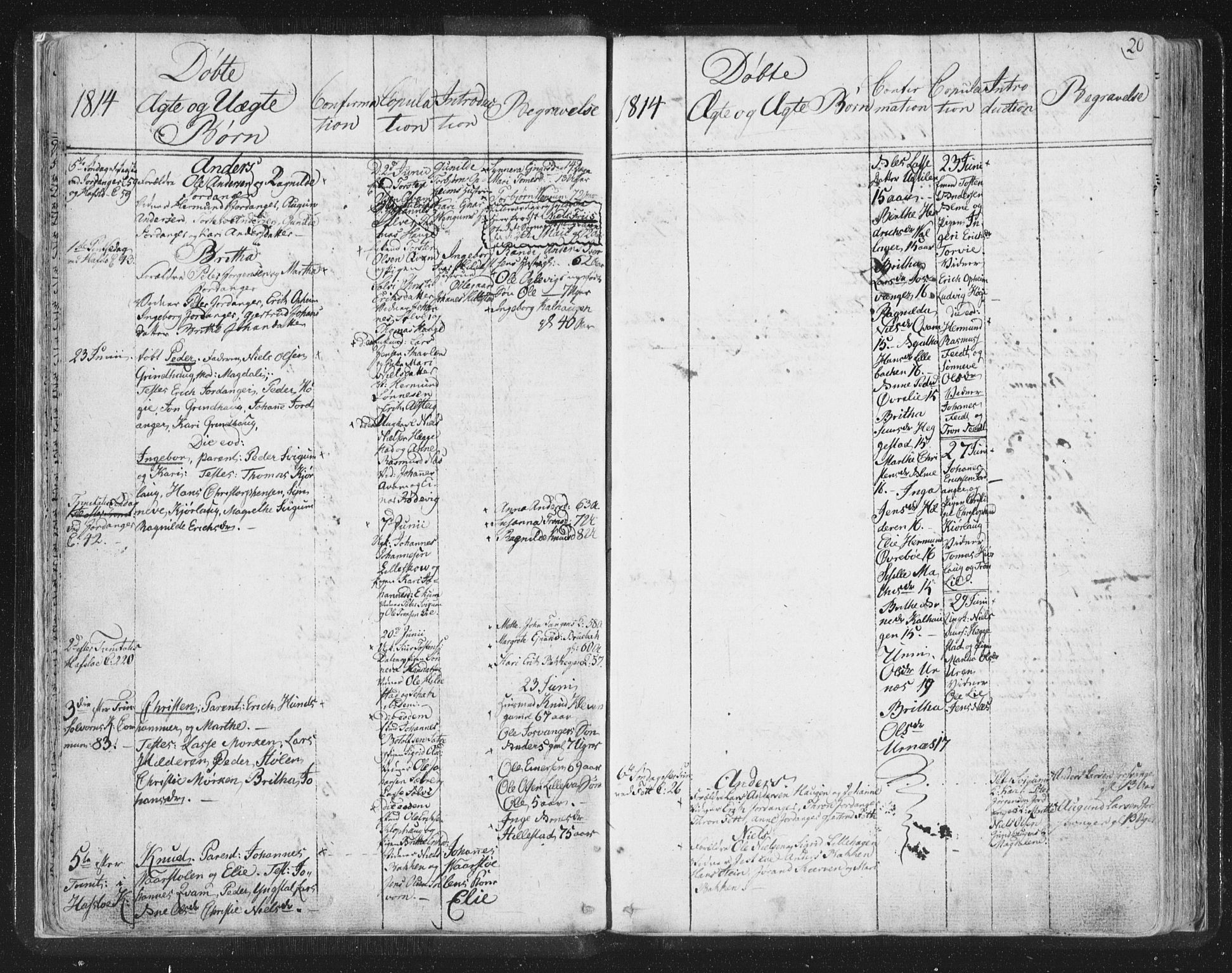 Hafslo sokneprestembete, SAB/A-80301/H/Haa/Haaa/L0003: Parish register (official) no. A 3, 1807-1821, p. 20