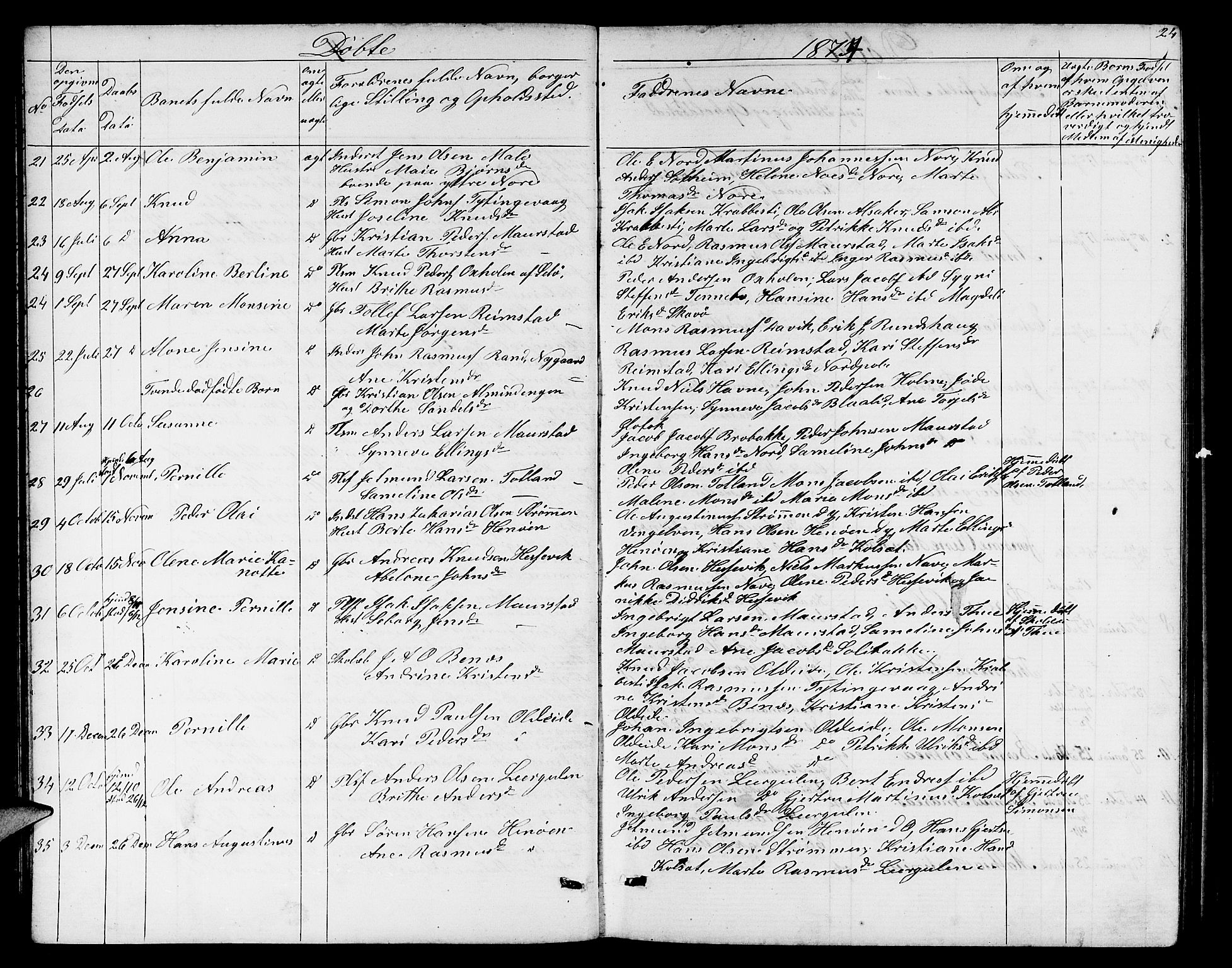 Davik sokneprestembete, SAB/A-79701/H/Hab/Habc/L0001: Parish register (copy) no. C 1, 1866-1888, p. 24