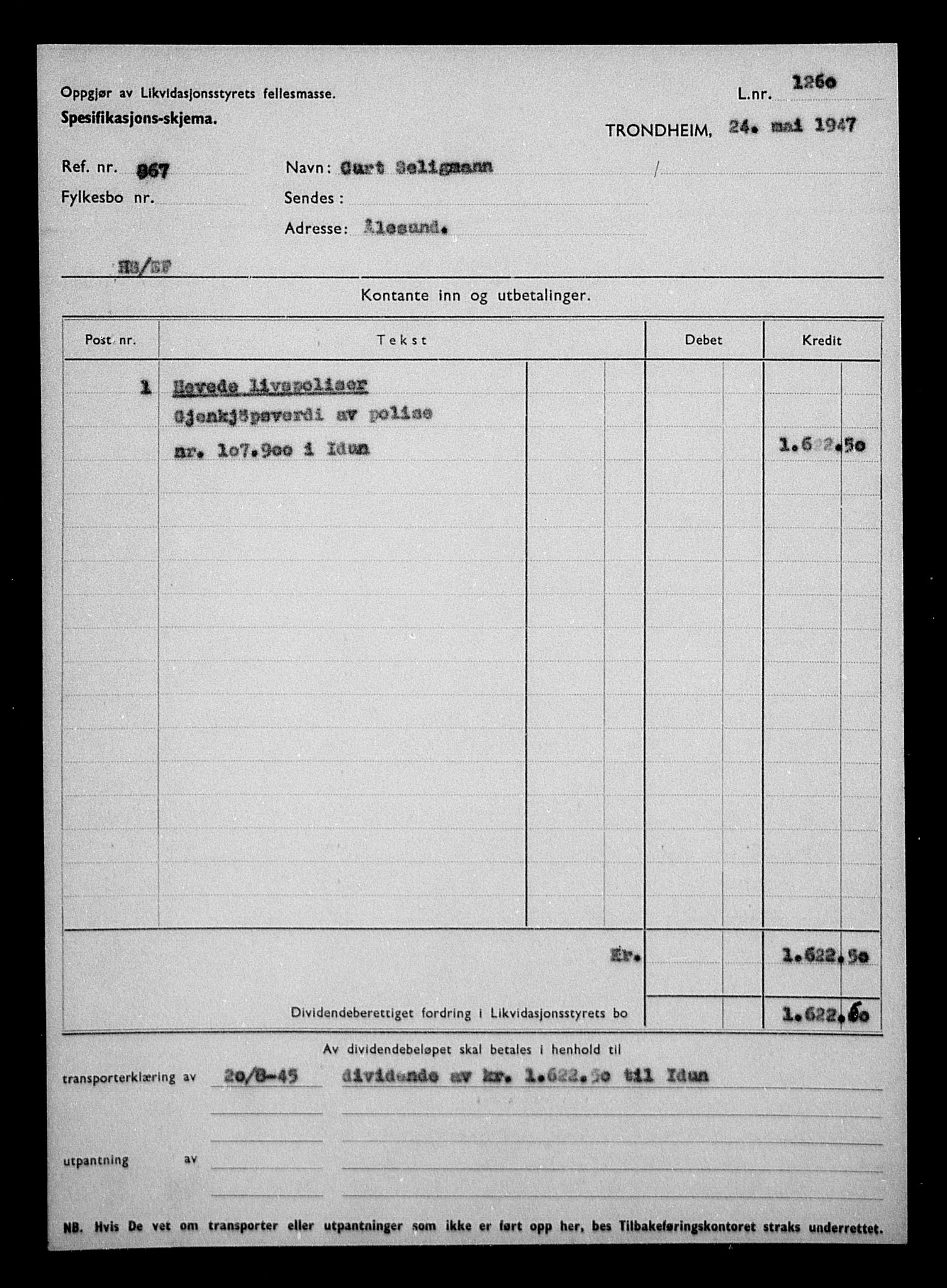 Justisdepartementet, Tilbakeføringskontoret for inndratte formuer, AV/RA-S-1564/H/Hc/Hcb/L0915: --, 1945-1947, p. 385