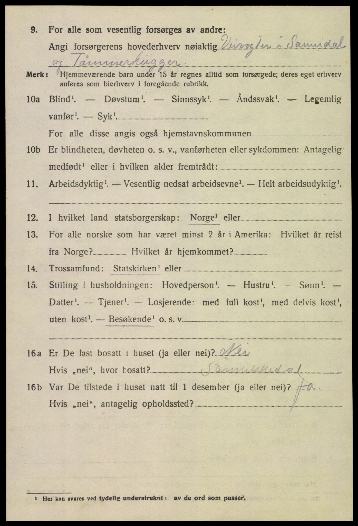 SAK, 1920 census for Søndeled, 1920, p. 3730